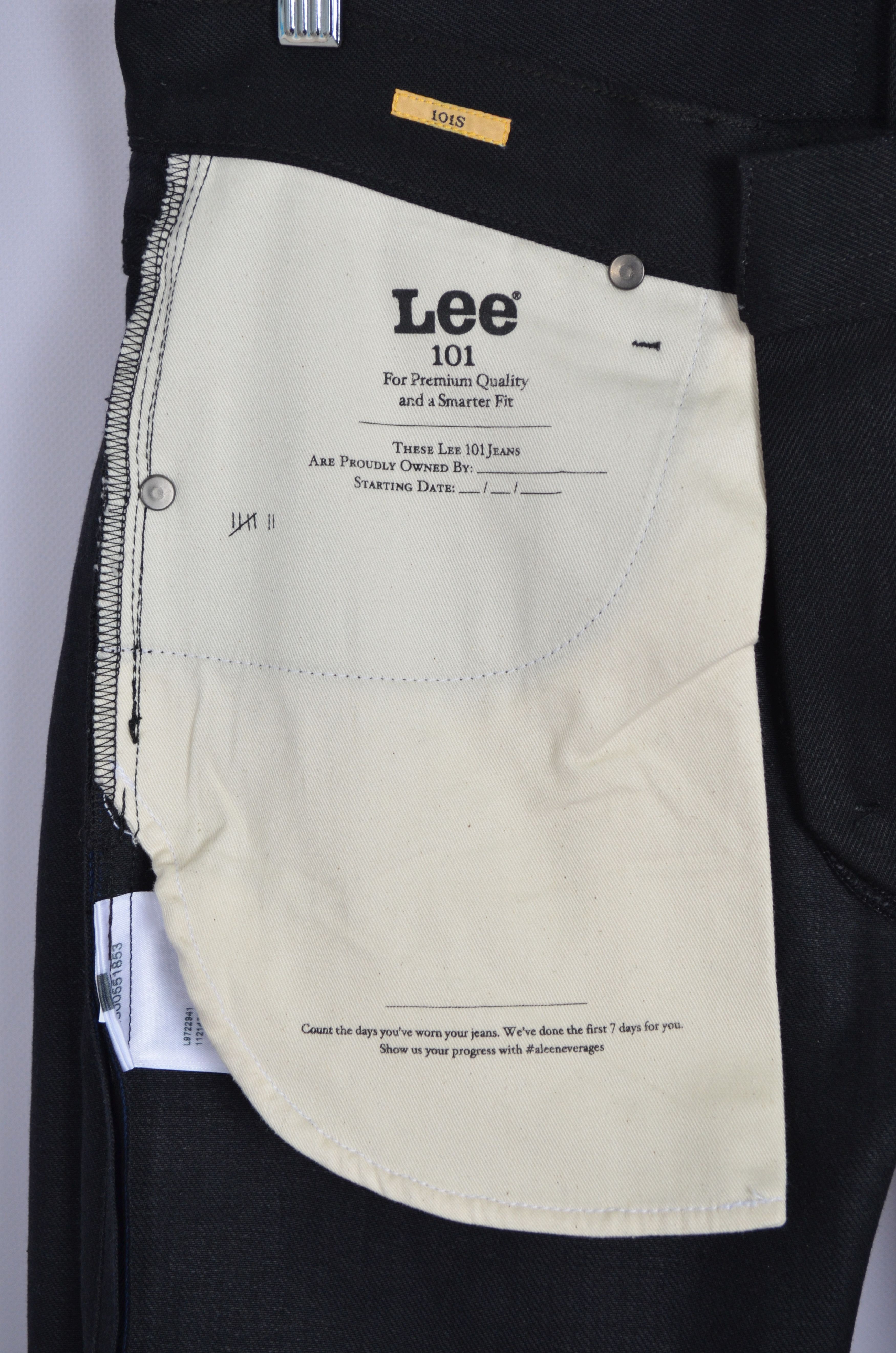 Designer × Japanese Brand × Lee Lee 101 101S Jeans Dry Selvedge Black 14oz Size W32 L32 Size US 32 / EU 48 - 15 Thumbnail