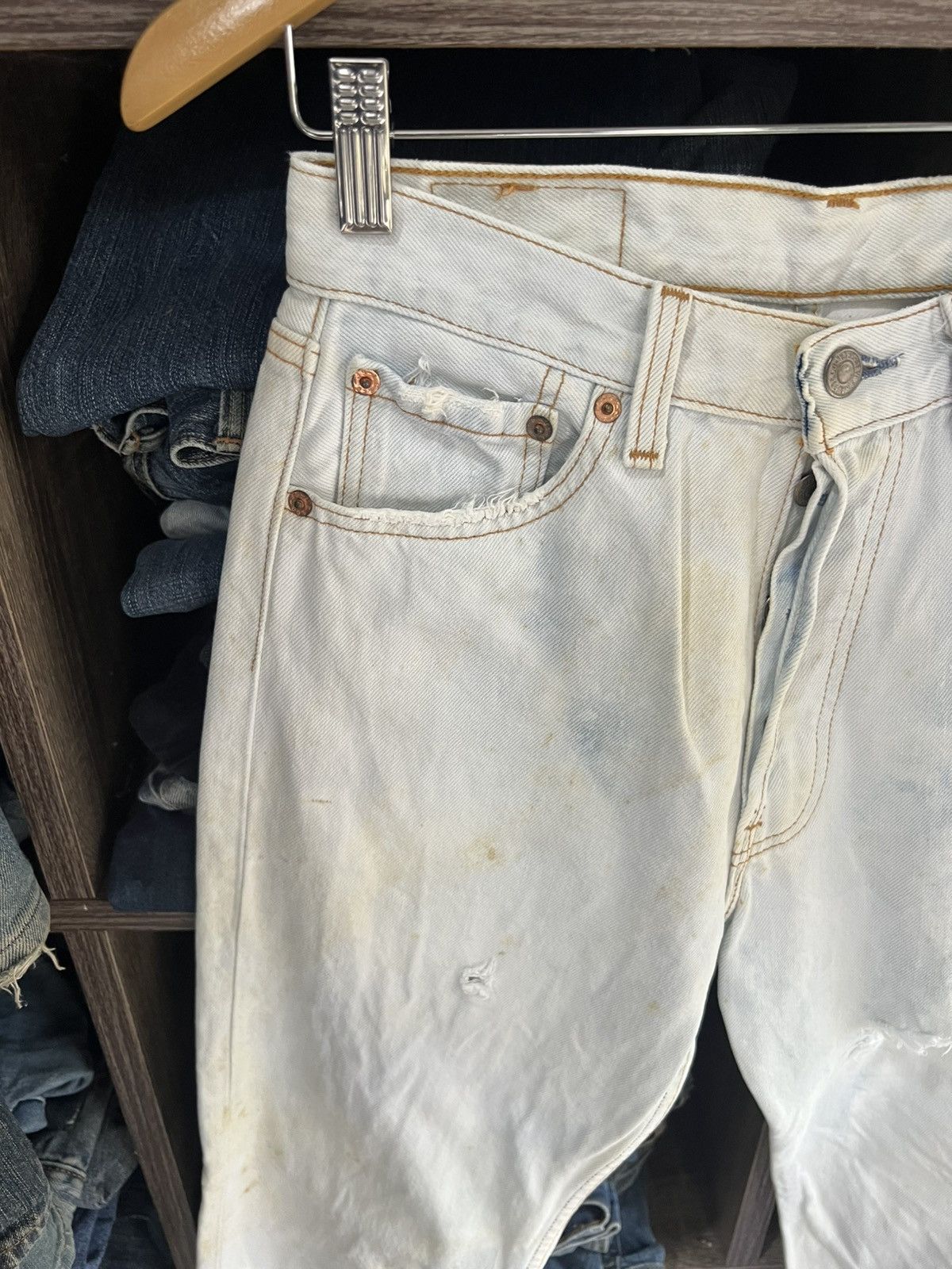 Levi's 🔥Vintage Levis 6501 Distressed Denim Size 28" / US 6 / IT 42 - 7 Thumbnail