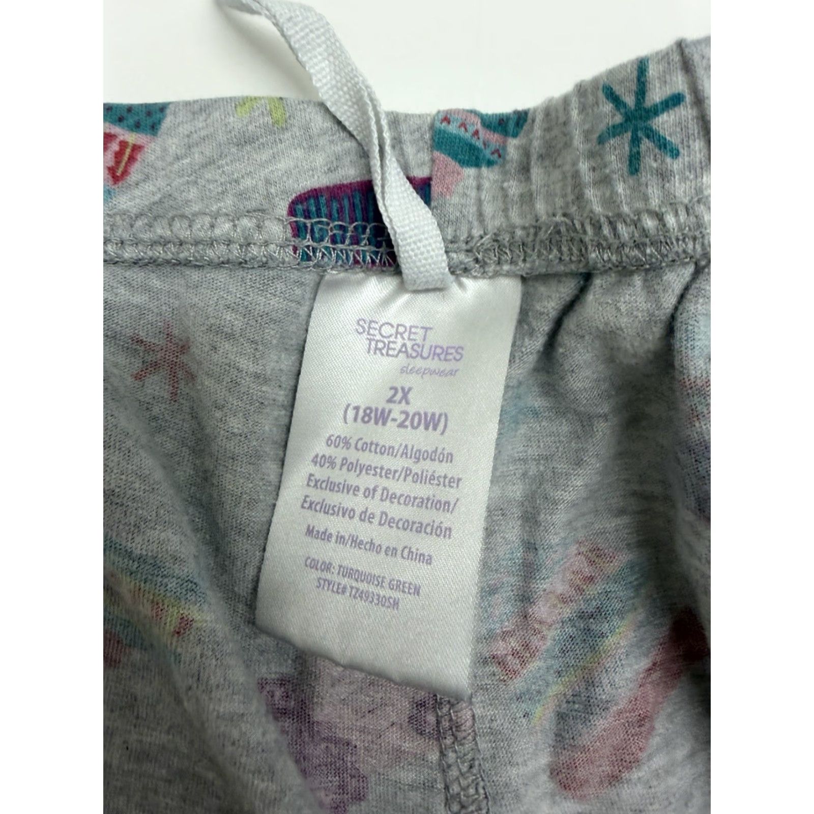 Vintage Secret Treasures Womens Pajama Pants Size 2X Holiday Winter Gray Cotton Polyester Pants Womens 2X Holiday Winter Size 40" / US 18 - 4 Thumbnail
