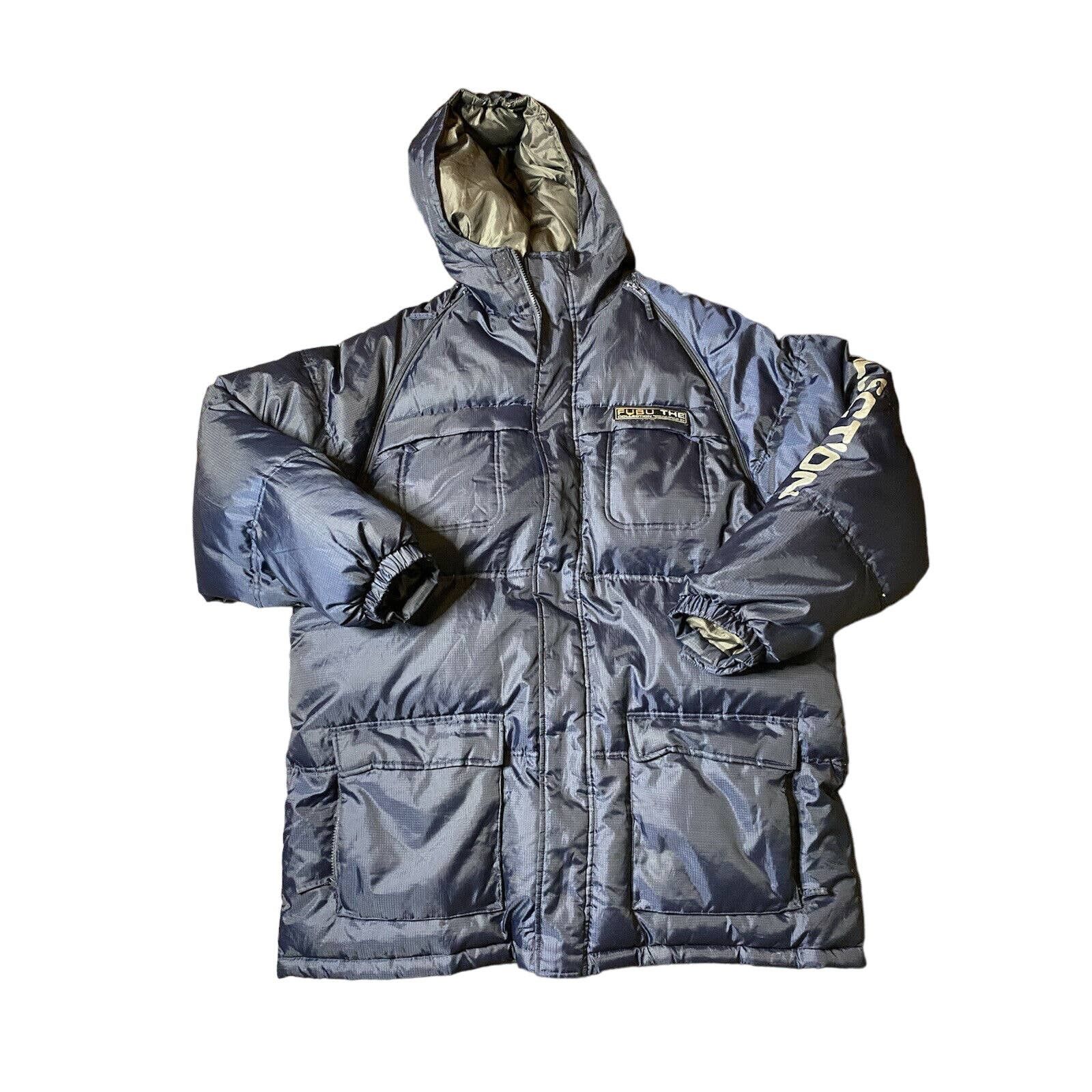 image of Fubu The Collection Navy Puffer Convertible Coat, Size Xxl in Blue, Men's