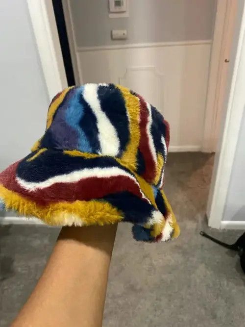 High Sport Colorful Camouflage Faux Fur Bucket Hat Size ONE SIZE - 1 Thumbnail