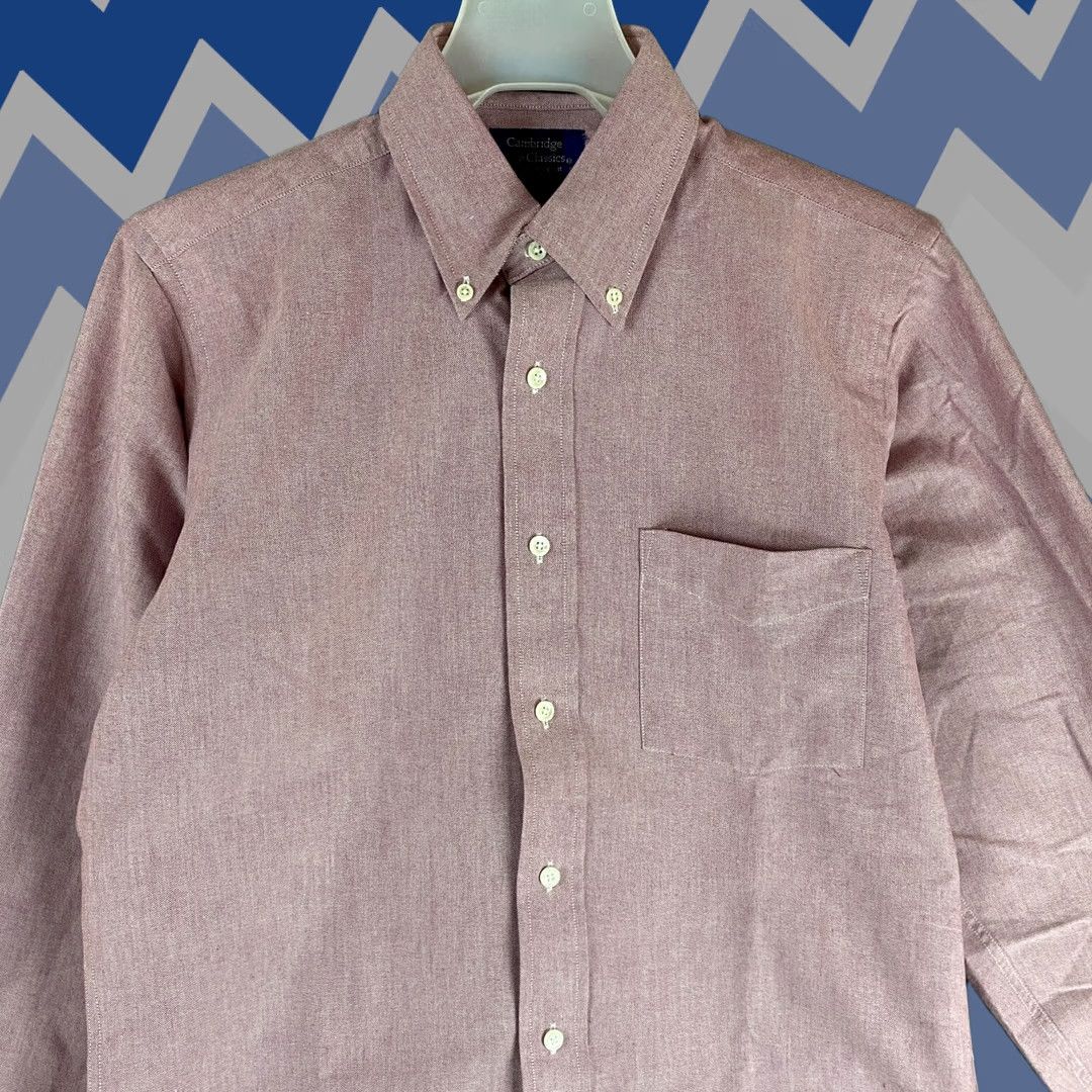 Vintage Cambridge Classics Shirt Men Long Sleeve Button-Up Red 14.5 32/33 Oxford Mervyns Vintage No Size US M / EU 48-50 / 2 - 1 Thumbnail