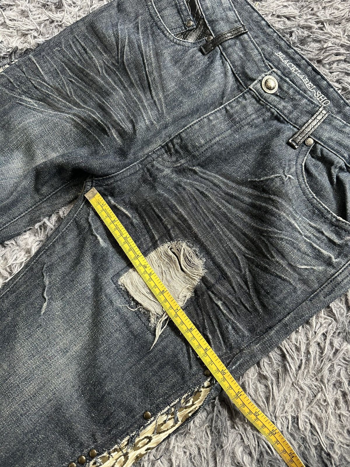 BERNINGS SHO 00's Berning Sho Black Label snake skin flared denim Size US 35 - 17 Thumbnail