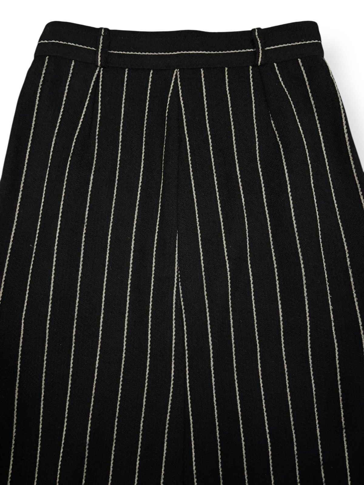 Versace Vintage Gianni Versace Striped Wool Pleated Wrap Midi Skirt Size 26" / US 2 / IT 38 - 6 Thumbnail