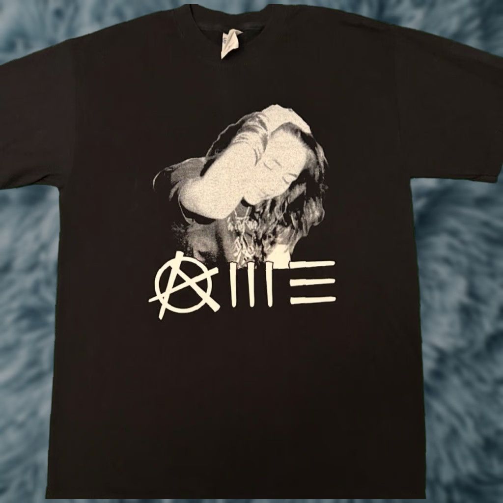 VINTAGE Miley Cyrus Anarchy VTG Shirt Mens M Street Wear Punk 90s Y2K Black T-Shirt Mens