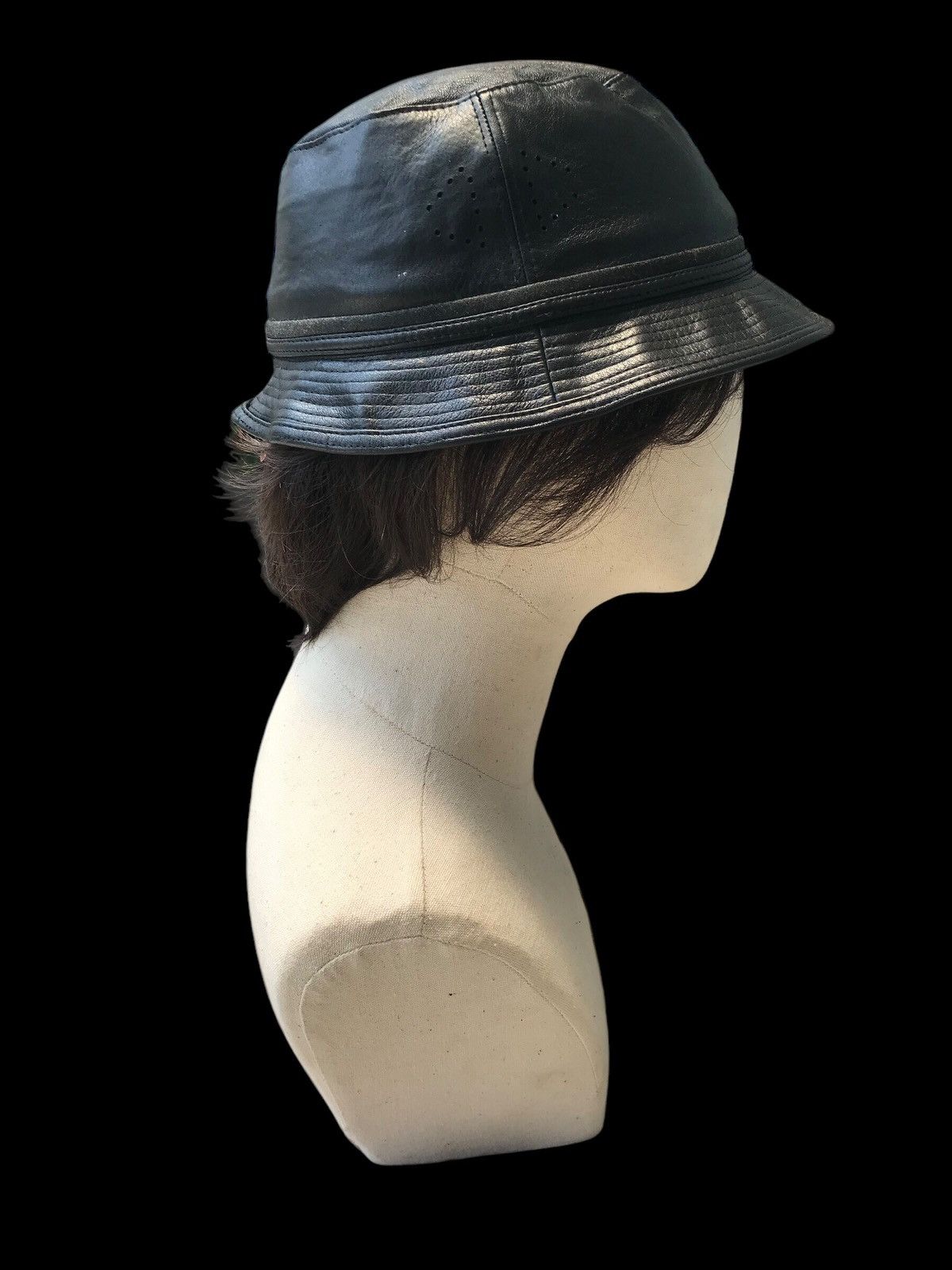 Japanese Brand × Vintage VINTAGE LEATHER BUCKET HAT BY MATSUI 🇯🇵 Size ONE SIZE - 4 Thumbnail