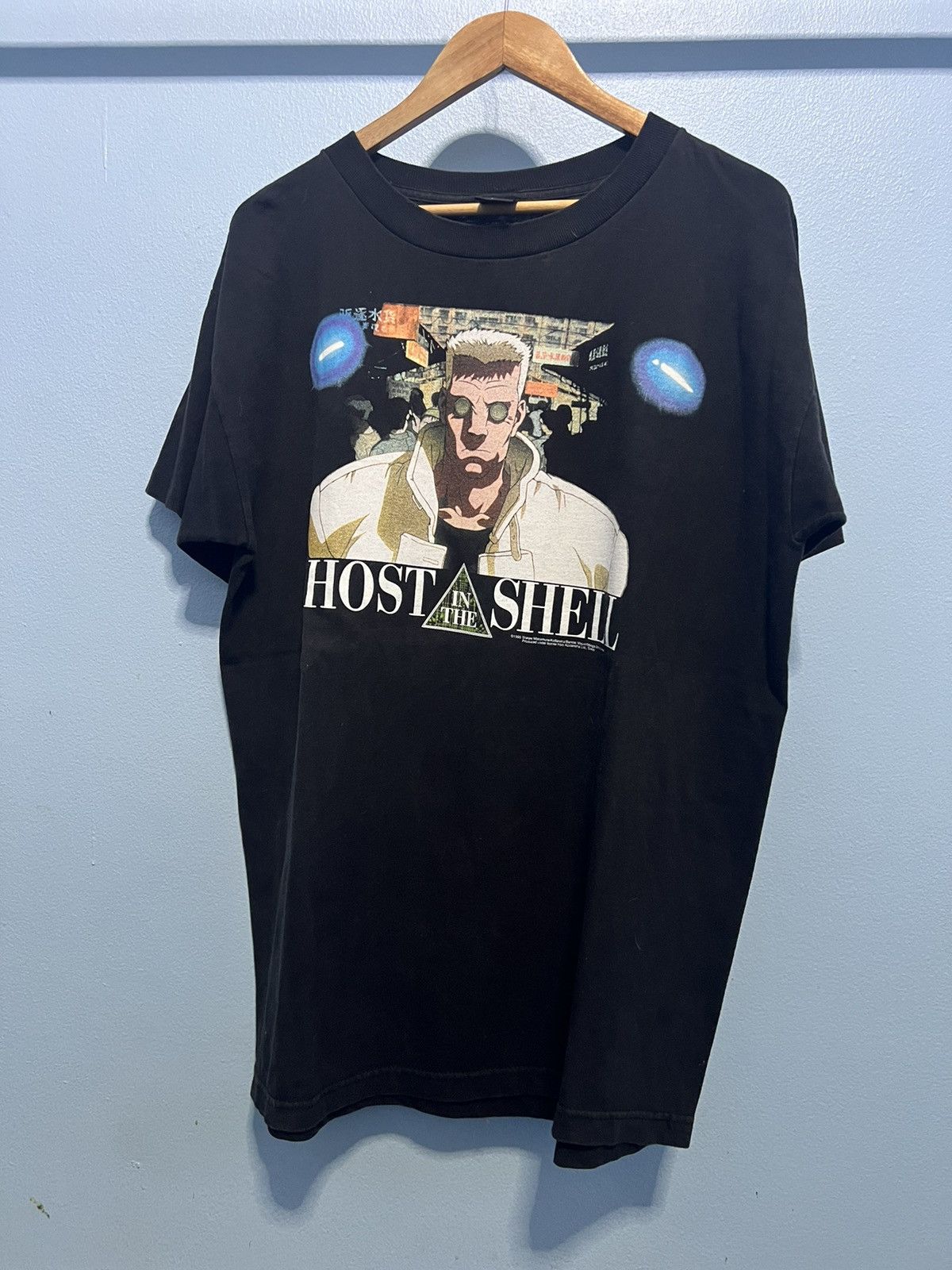 image of Vintage Ghost In The Shell Batou Section 9 in Black, Men's (Size XL)