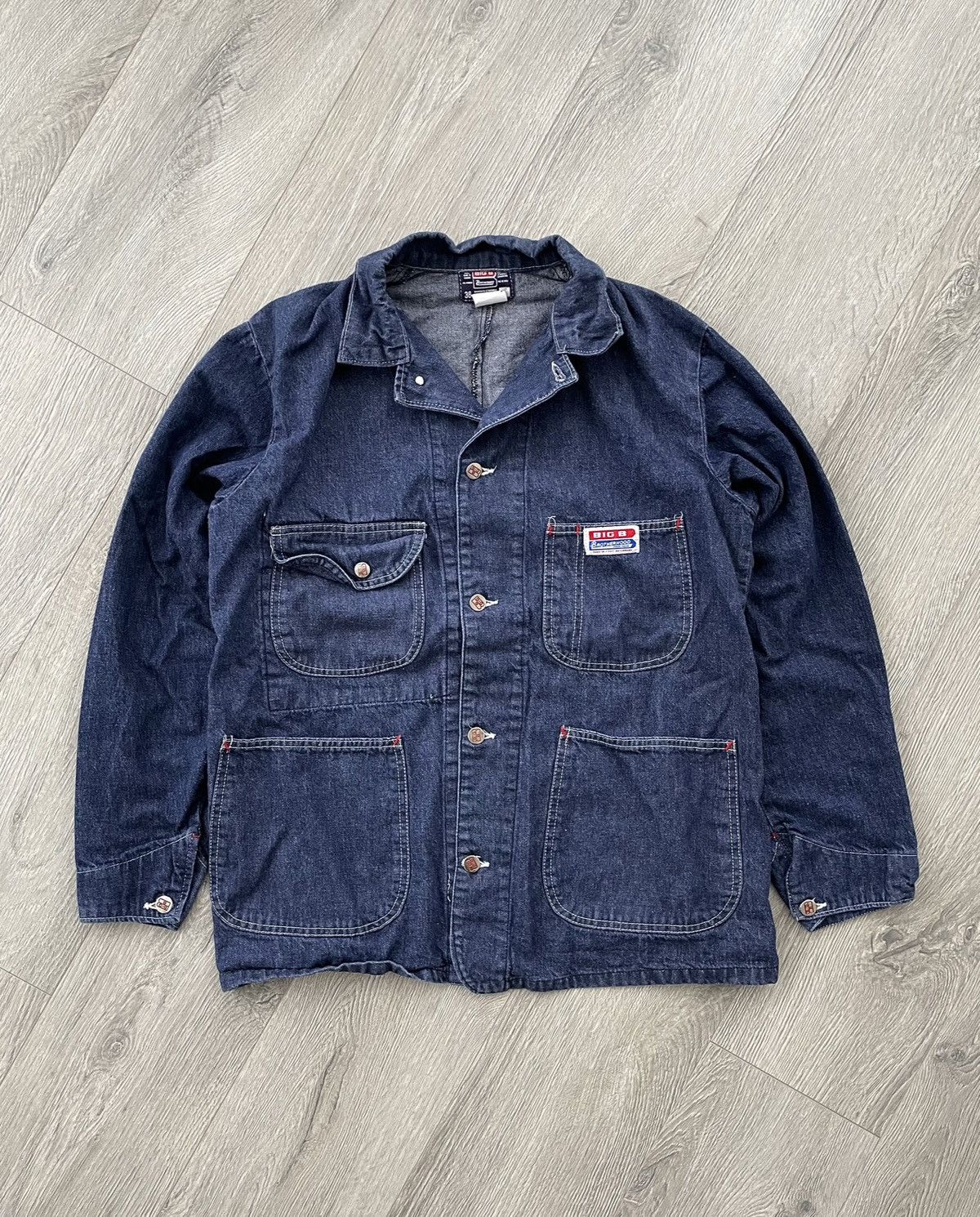 Vintage 🚜 70s Vintage Chore Denim Jacket Big B Workwear Carhartt Size US S / EU 44-46 / 1 - 1 Thumbnail