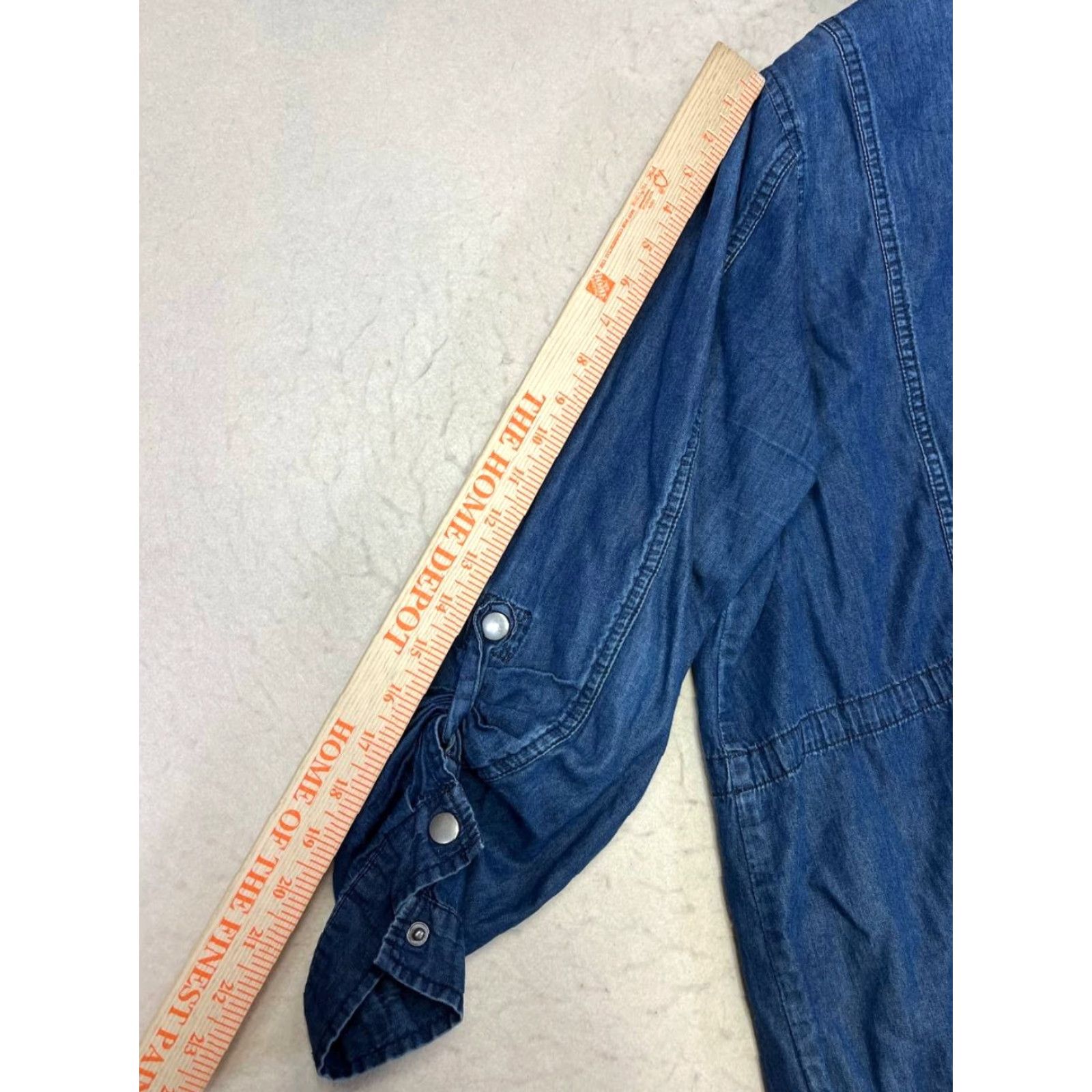 Torrid Torrid Parka Jacket Denim Hooded Zip Solid Blue Plus Size 0 Women Mid-Length Cotton Jacket Coat Size XS / US 0-2 / IT 36-38 - 4 Thumbnail
