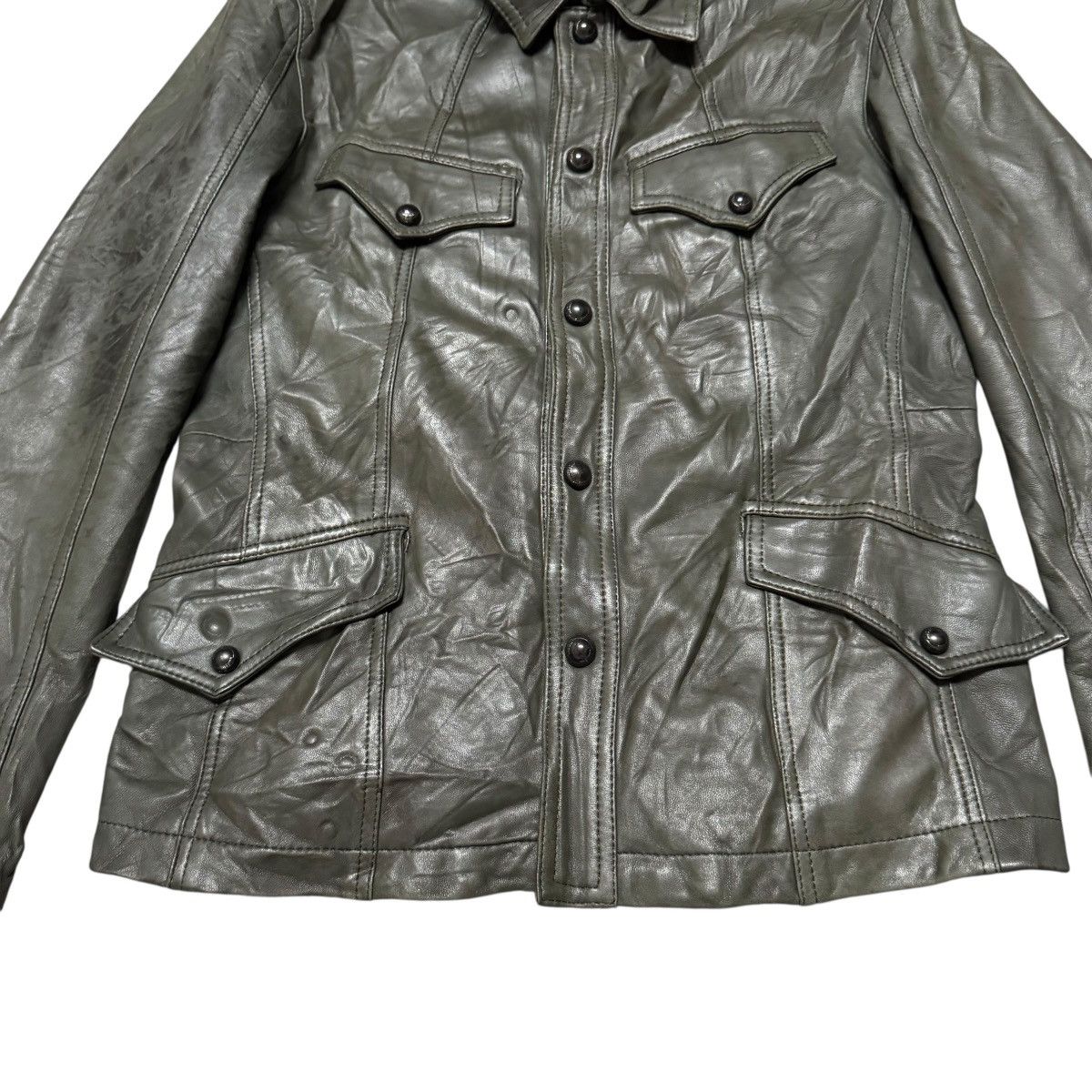 Le Grande Bleu (L.G.B.) Reilabo x Nicole Club Military Leather Jacket Size US M / EU 48-50 / 2 - 4 Thumbnail