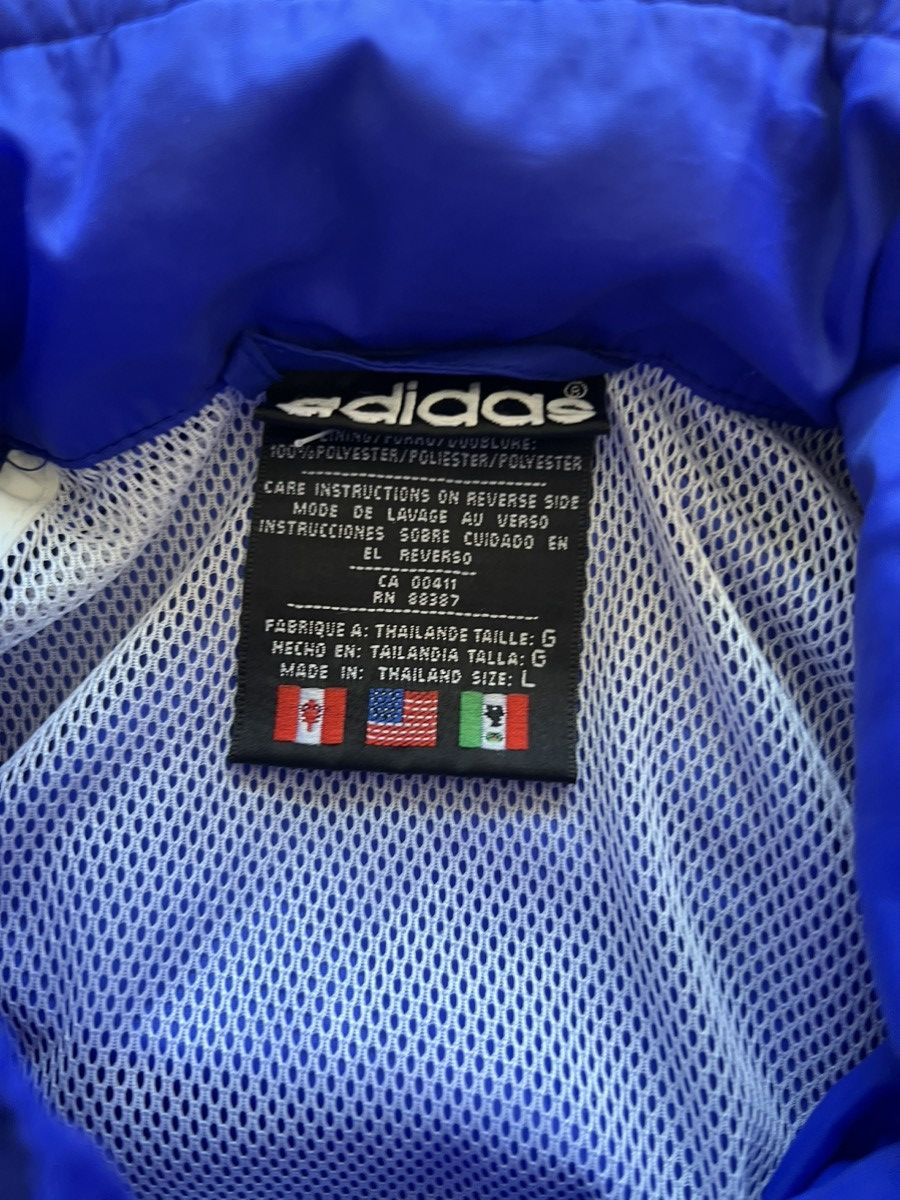 Adidas × Vintage Vintage 90s Adidas Windbreaker Light Track Jacket W / Hood Size US L / EU 52-54 / 3 - 9 Thumbnail