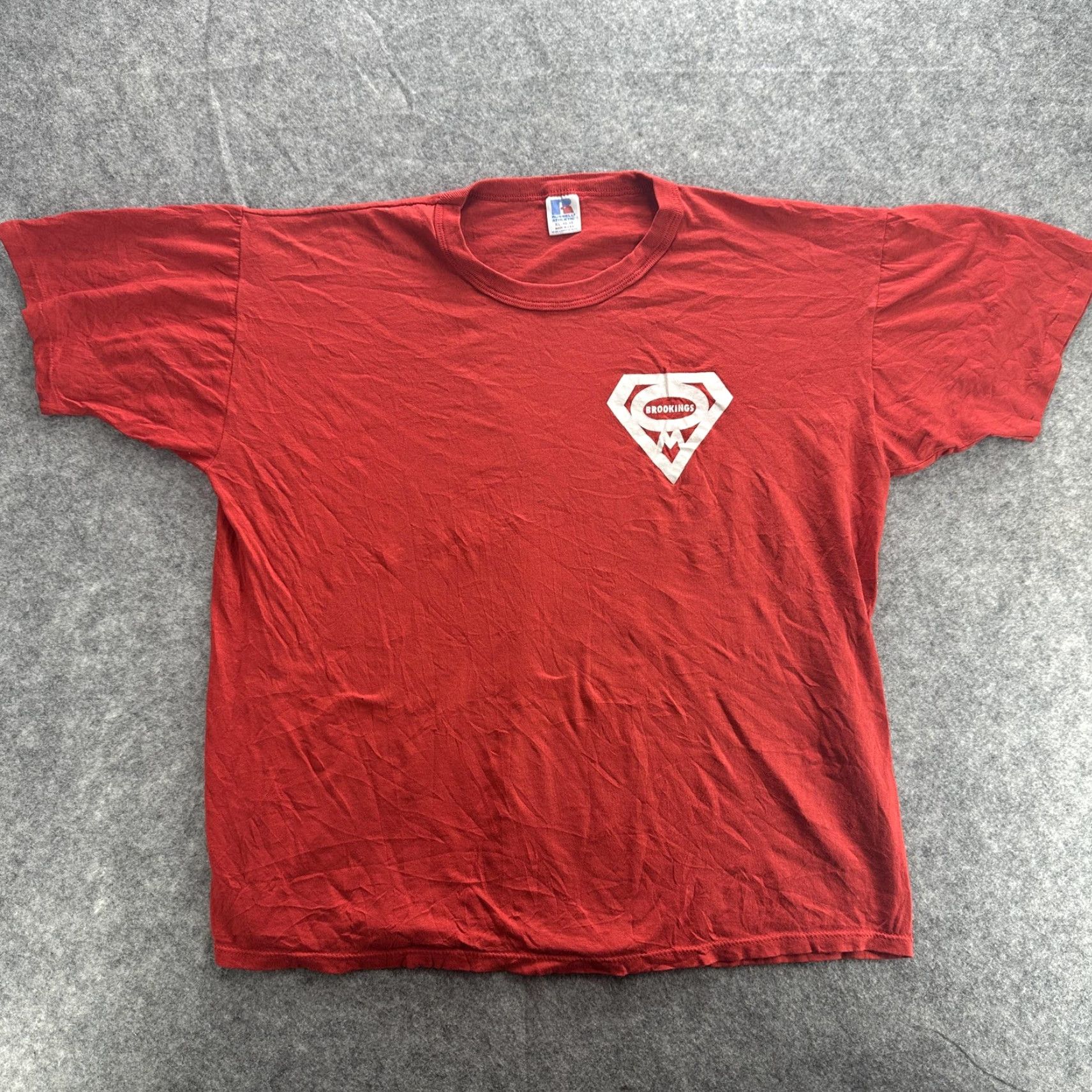 Russell Athletic VINTAGE Russell Athletic Shirt Mens XL Red Brookings Logo 90s Tee T-Shirt Superman DC Universe Graphic Print Crew Neck Short Sleeve Reg Mens Size US XL / EU 56 / 4 - 2 Thumbnail