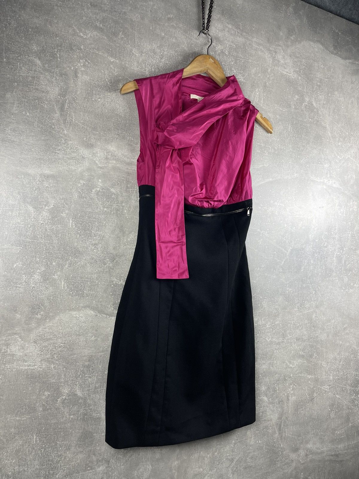 Antonio Berardi Antonio Berardi Made in Italy Silk Wool Dress Fuchsia Black Size XS / US 0-2 / IT 36-38 - 3 Thumbnail