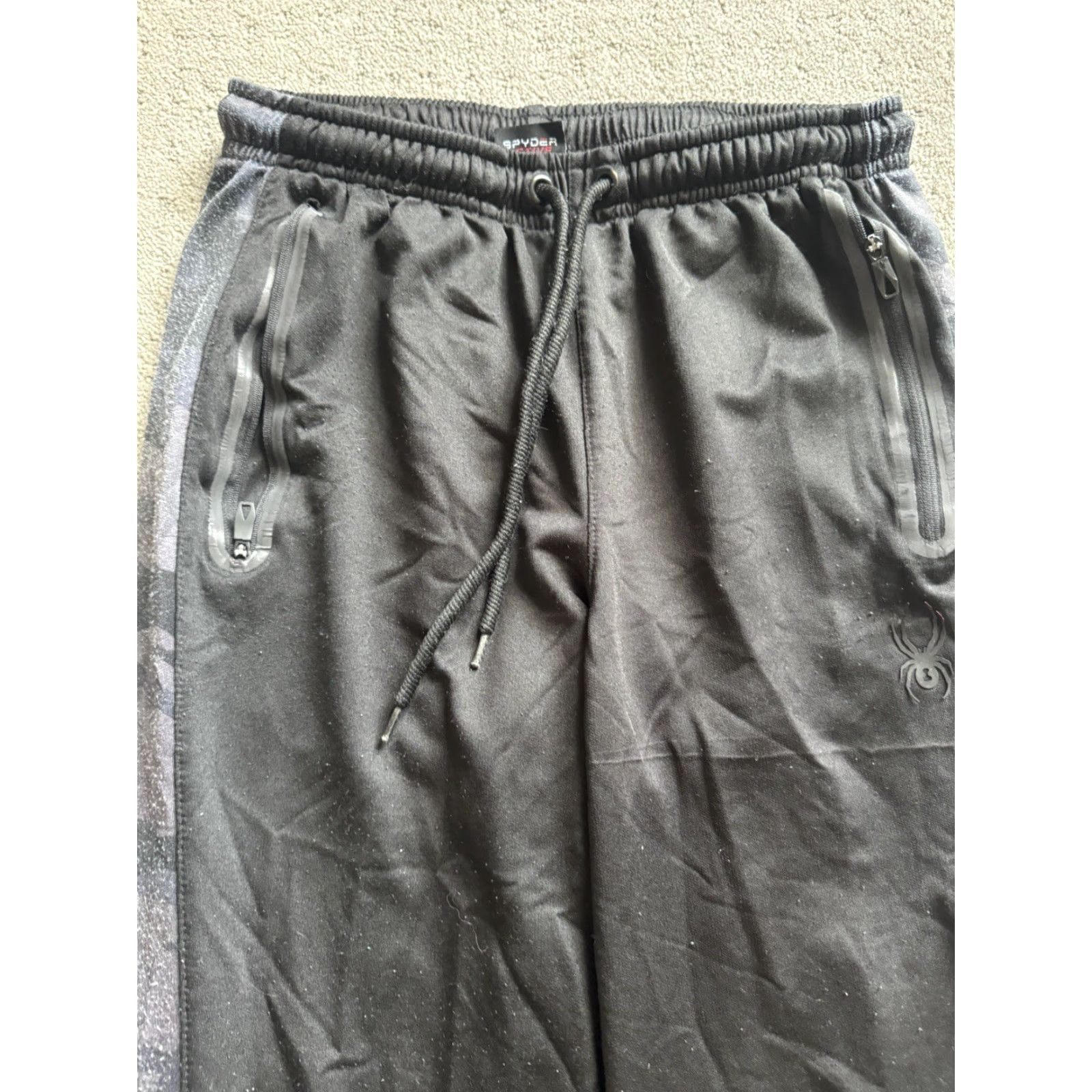 Spyder Spyder Mens Medium Black Jogger Sweatpants Zip Pocket Pockets Activewear Training Size US 31 - 2 Thumbnail