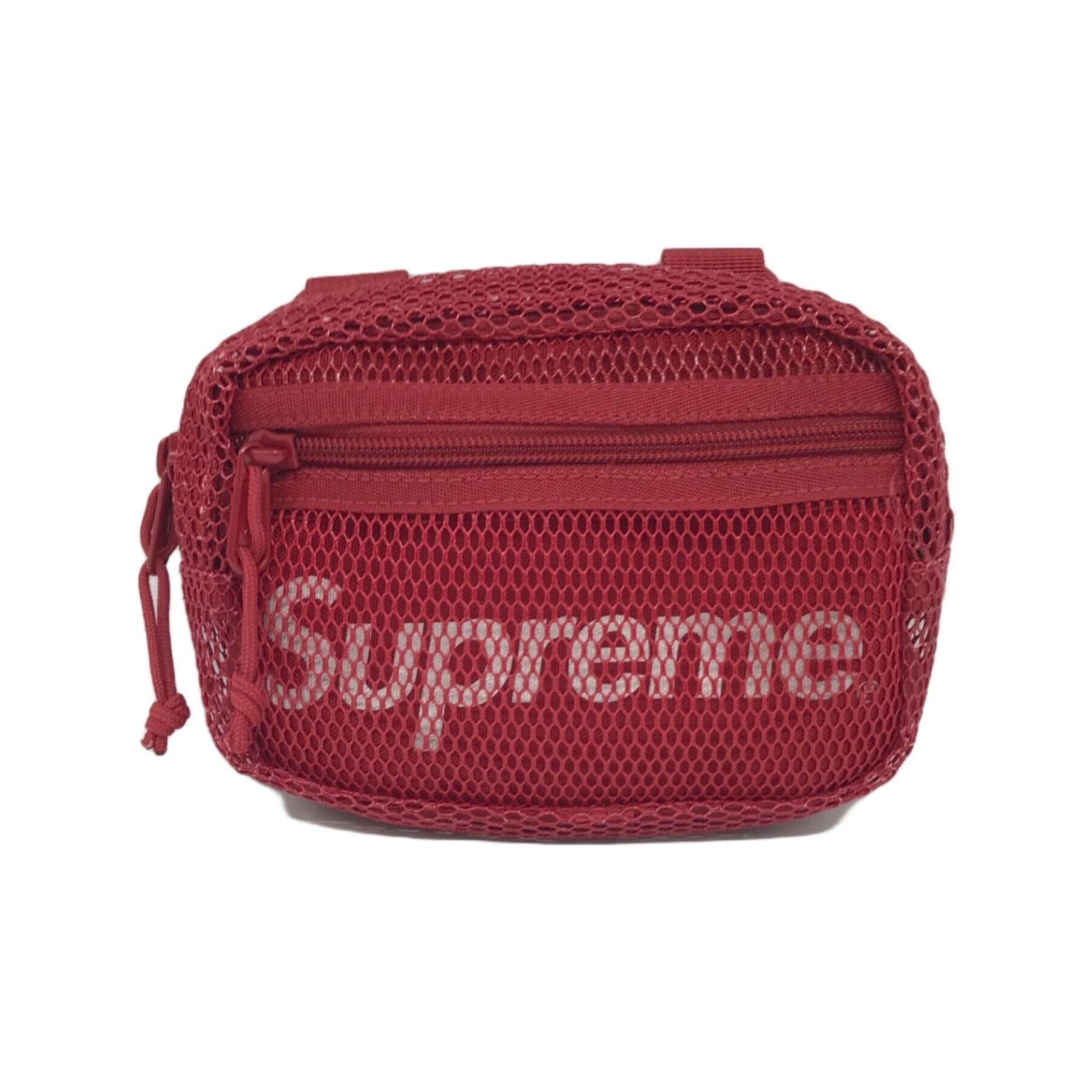 SUPREME Logo Mesh Small Shoulder Bag Red