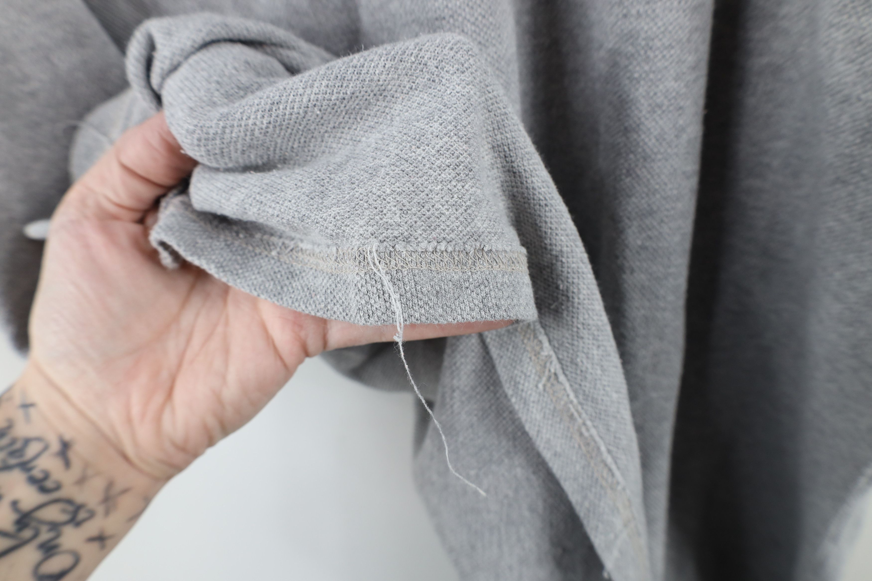 J.Crew × Vintage Vintage 90s J Crew Thermal Knit Collared Polo Shirt Gray Size US XL / EU 56 / 4 - 9 Thumbnail