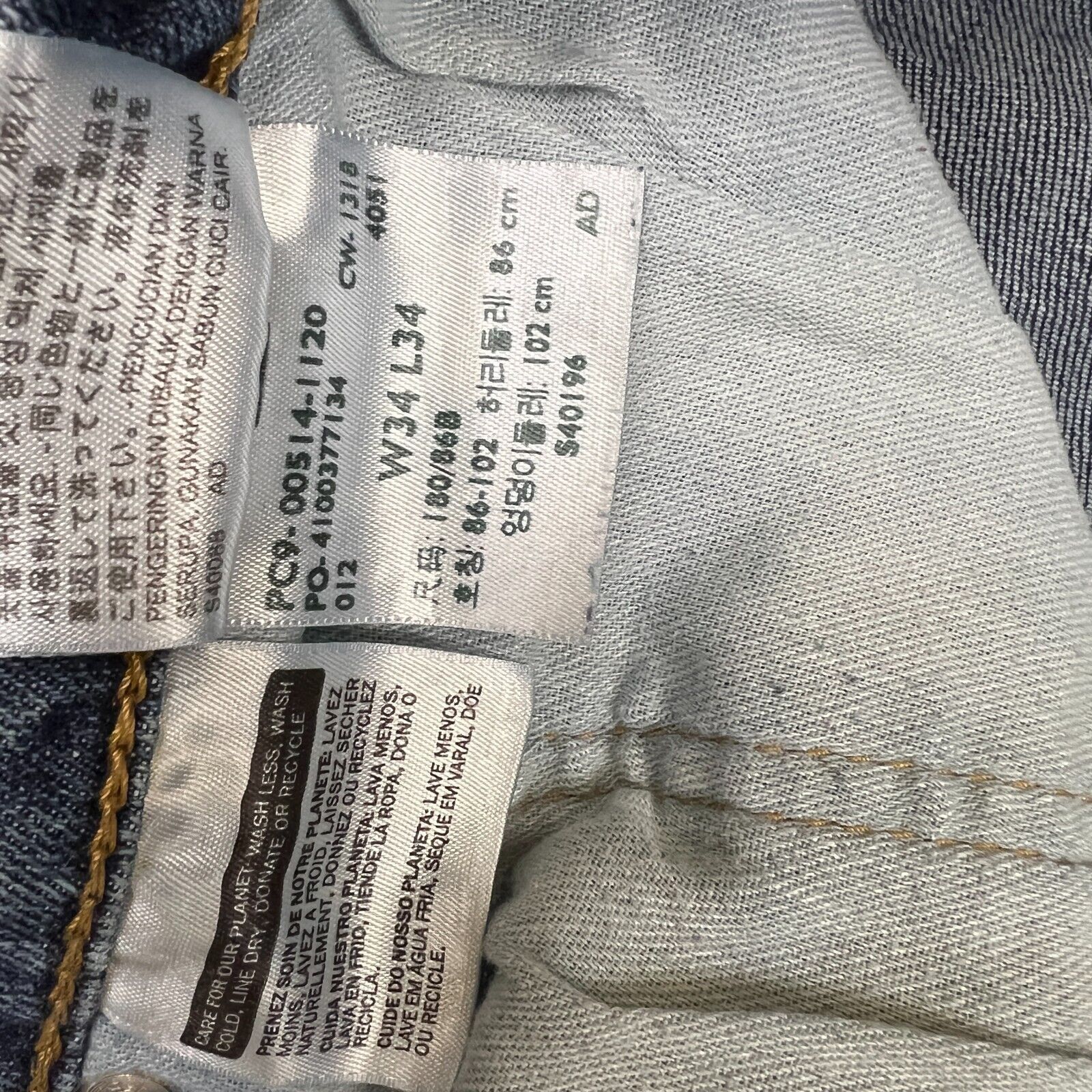 Levi's × Vintage Levi's 514 Jeans Mens 34x34 Blue Straight Fit Denim Pants Size US 34 / EU 50 - 10 Thumbnail