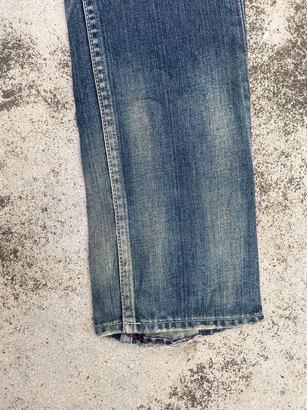 If Six Was Nine × Japanese Brand × Le Grande Bleu (L.G.B.) Japanese Brand Varosh Distressed Patch Faded Low Rise Jeans Size US 30 / EU 46 - 11 Thumbnail