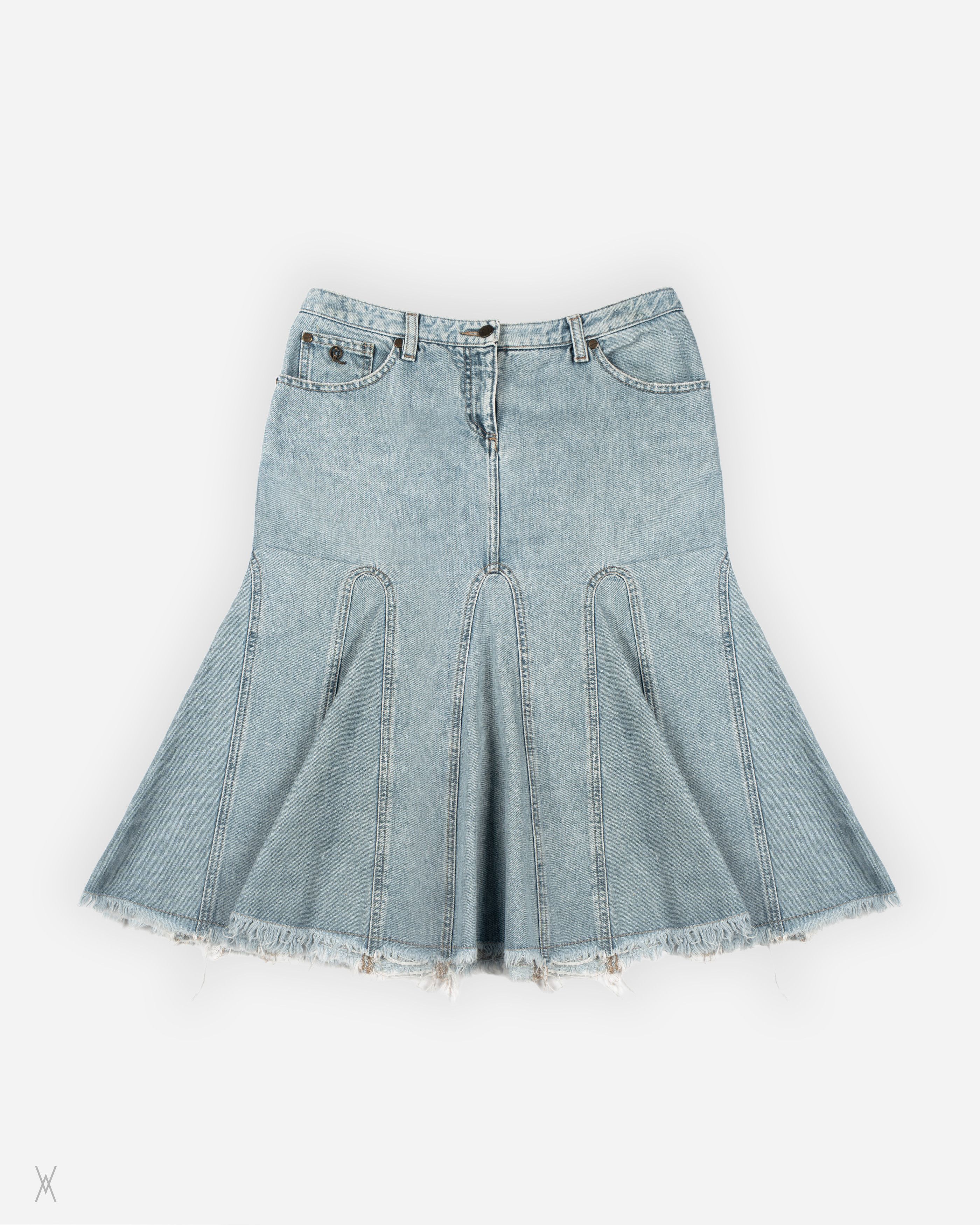 Alexander McQueen Alexander McQueen SS04 “Deliverance” Denim Trumpet Skirt Size 27" / US 4 / IT 40 - 1 Thumbnail