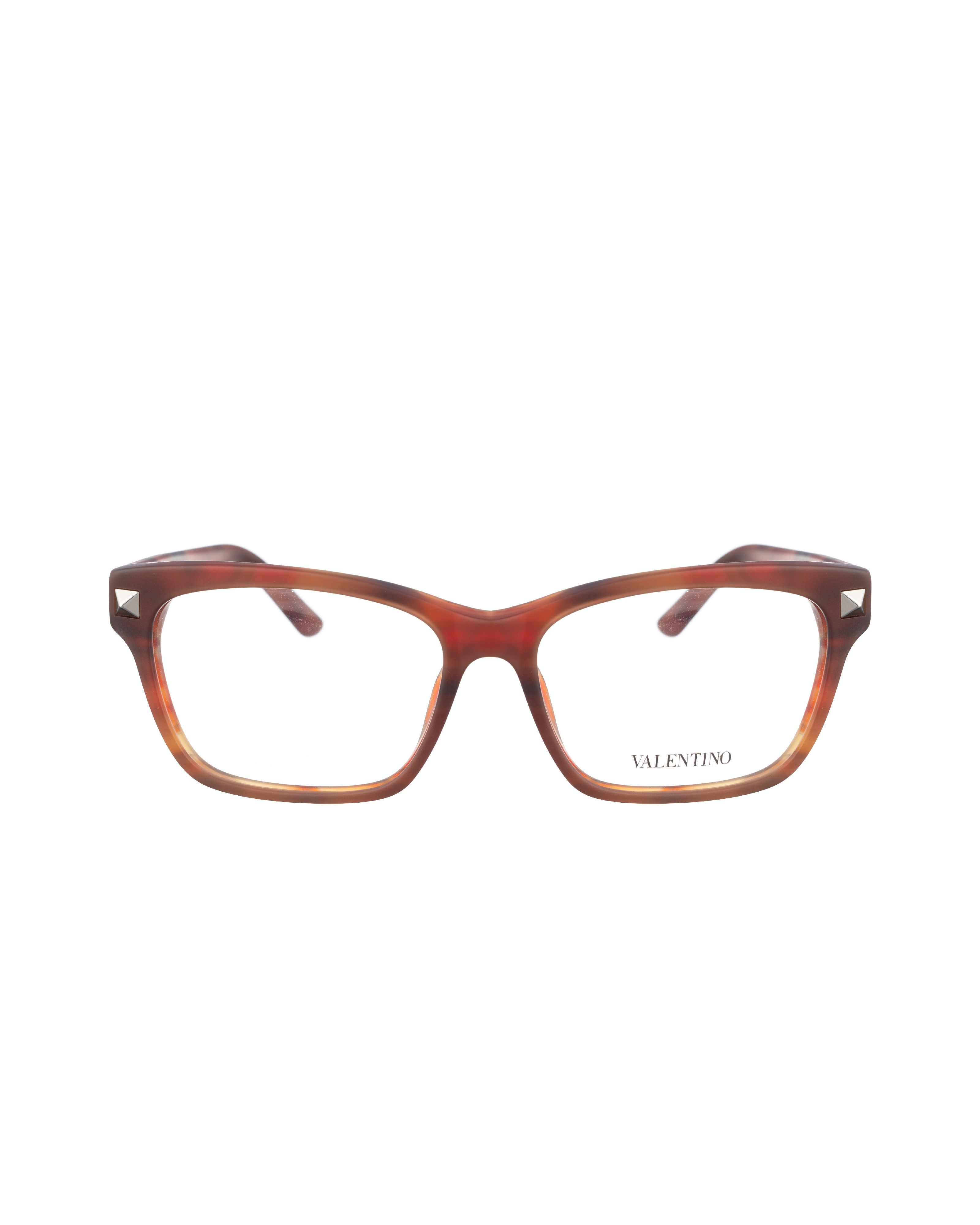 Valentino Valentino 00s Matte Havana Brown Nerdy Glasses with Studs Size ONE SIZE - 1 Thumbnail