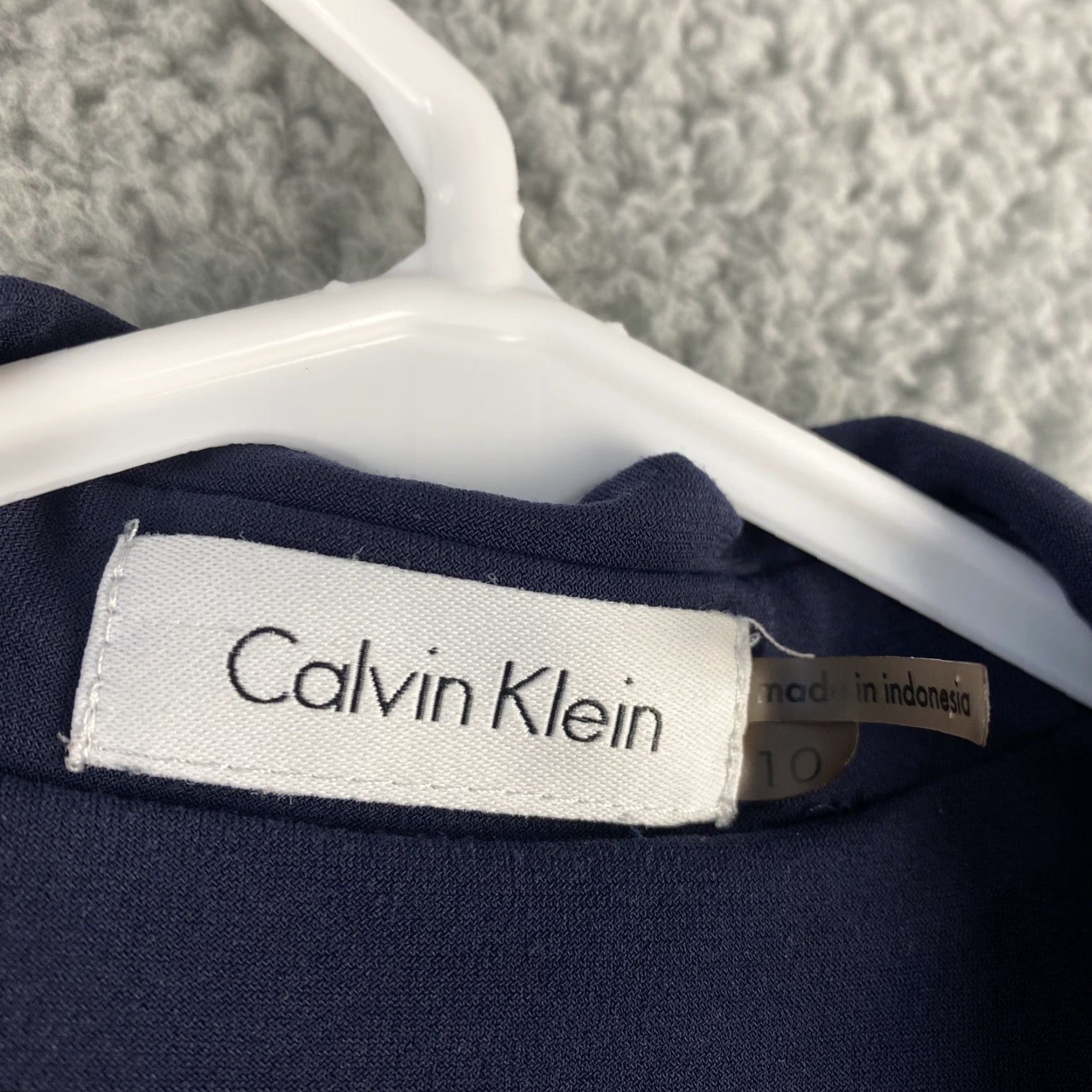 Calvin Klein Calvin Klein Womens Cardigan Open Front Blue Sz 10 Navy 44-25 Jersey Stretch Knit Jersey Open Features Regular Fit Department Women Style Casual Wear Size L / US 10 / IT 46 - 3 Thumbnail