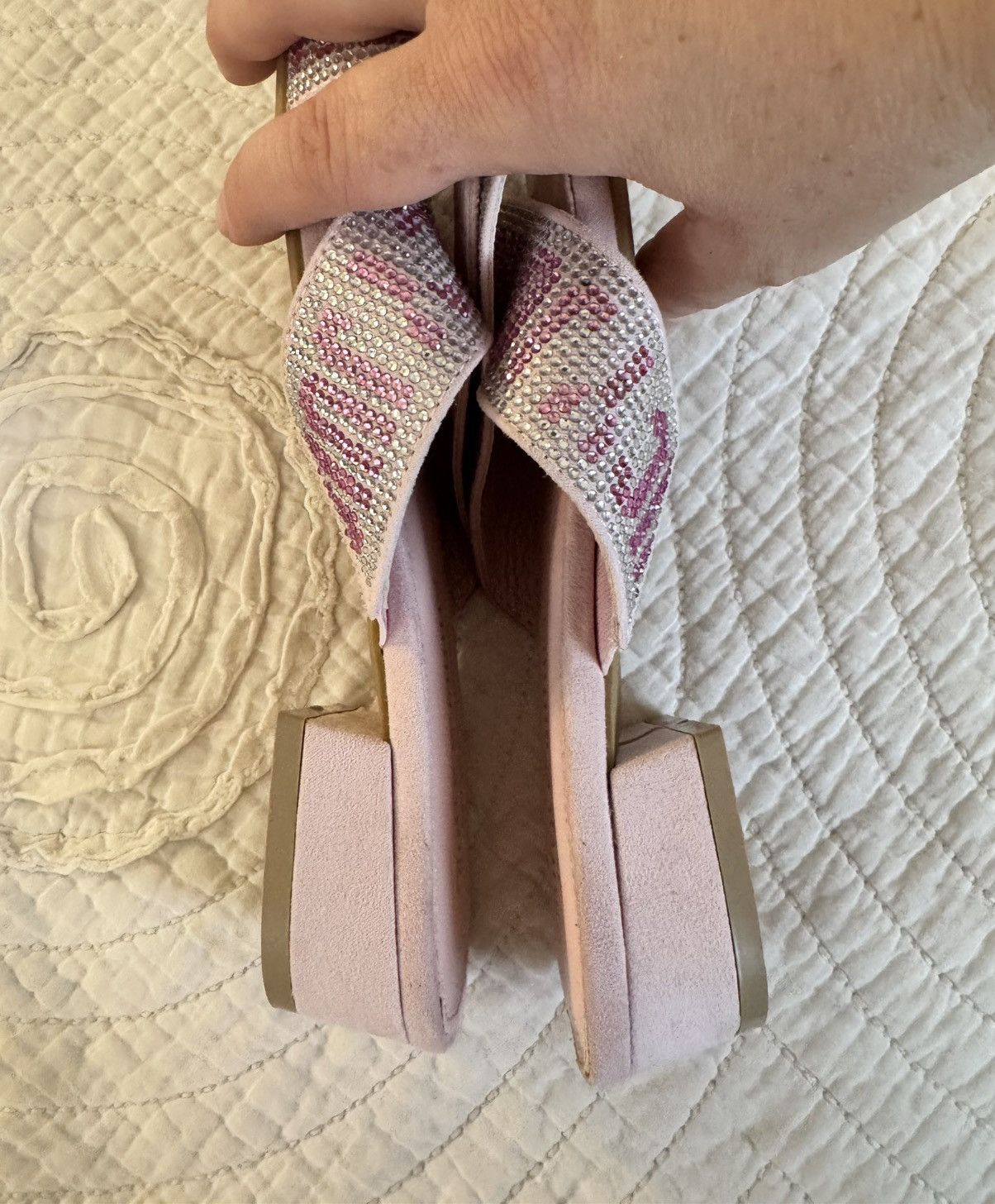 Juicy Couture Juicy Couture Zarie Pink Rhinestone Slide Sandals Size 7.5 Size US 7.5 / IT 37.5 - 10 Thumbnail