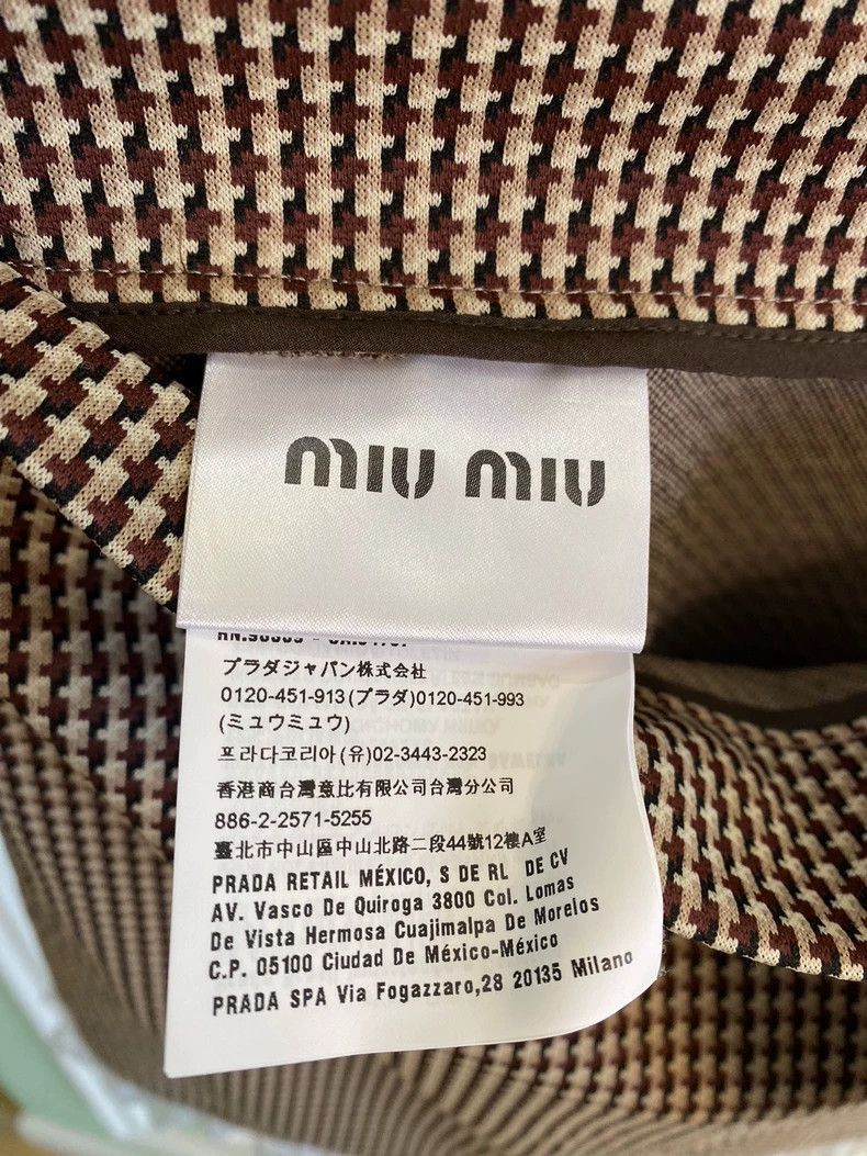 Prada MiuMiu Lace Trim Plaid Mini Skirt -2505 Size 22" - 4 Thumbnail