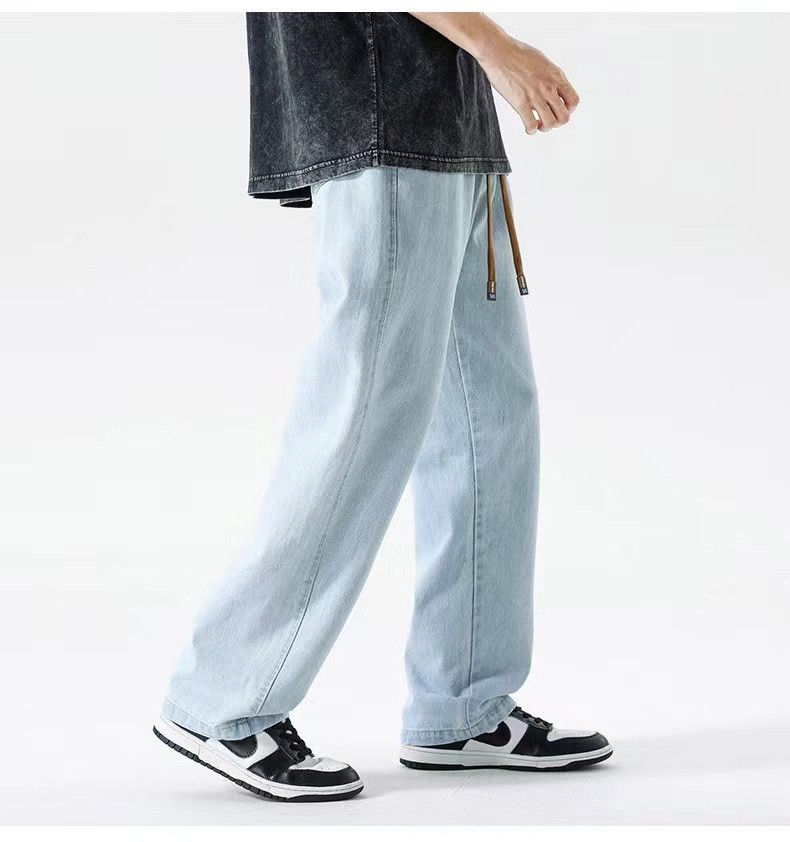 image of Light Blue High Street Vintage Loose Jeans, Men's (Size 30)
