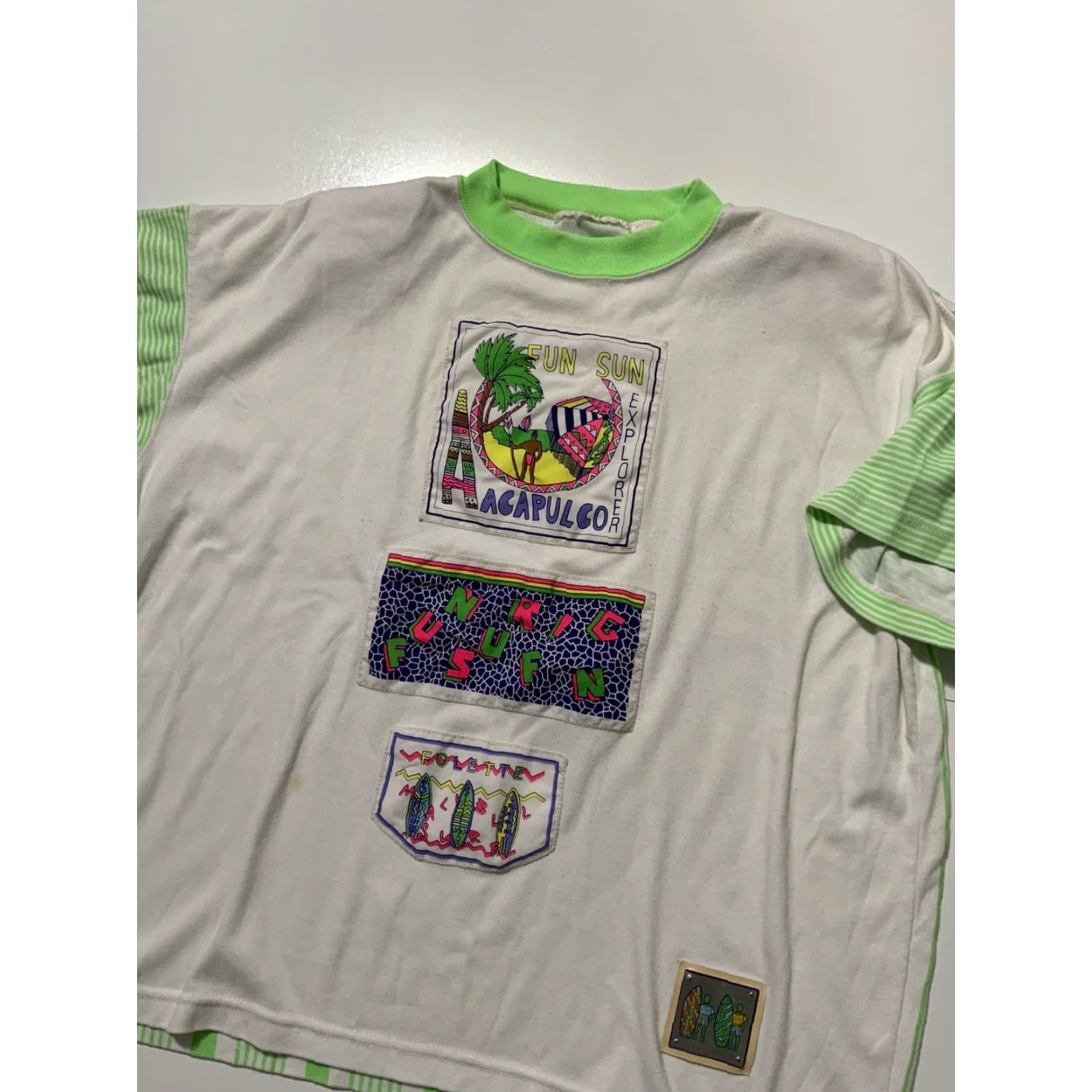 Sun Surf VINTAGE 80s Acapulco Fun Sun Surf Striped Mexico Tourist Travel T-Shirt Sz. M Mens Size US M / EU 48-50 / 2 - 3 Thumbnail