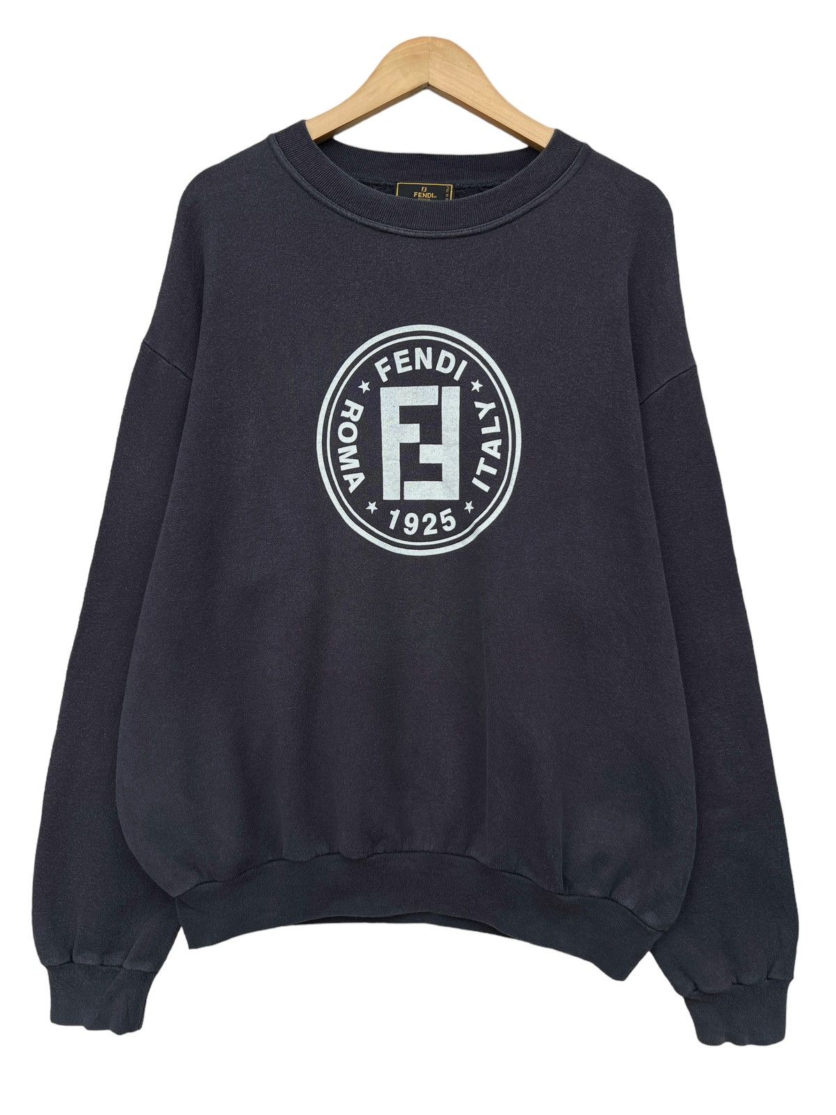 Fendi Vintage 90s Fendi Roma Italy Spell Out Baggy Sweatshirt XL Size US XL / EU 56 / 4 - 1 Thumbnail