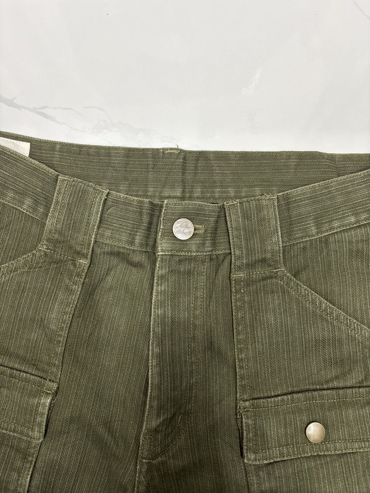 Kapital Vintage Olive Corduroy Utility Flare Pants Workwear Trousers Size US 30 / EU 46 - 9 Thumbnail