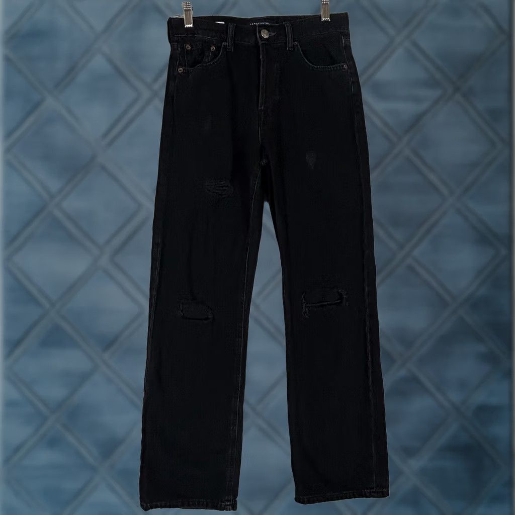 Vintage Aéropostale Jeans Baggy 90s Womens Size 4 REG Button Fly Black High Rise Y2K Size 27" / US 4 / IT 40 - 1 Thumbnail