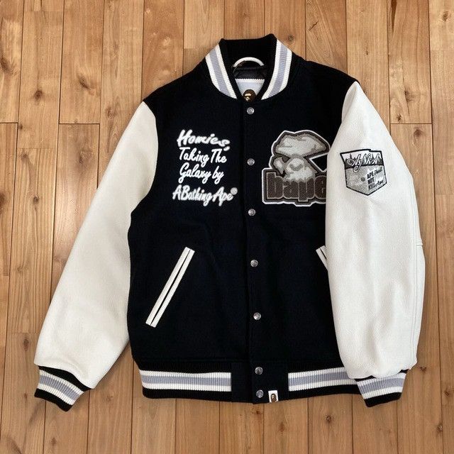 Bape BAPE LOGO Leather Sleeve Varsity Jacket a bathing ape Size US L / EU 52-54 / 3 - 2 Thumbnail
