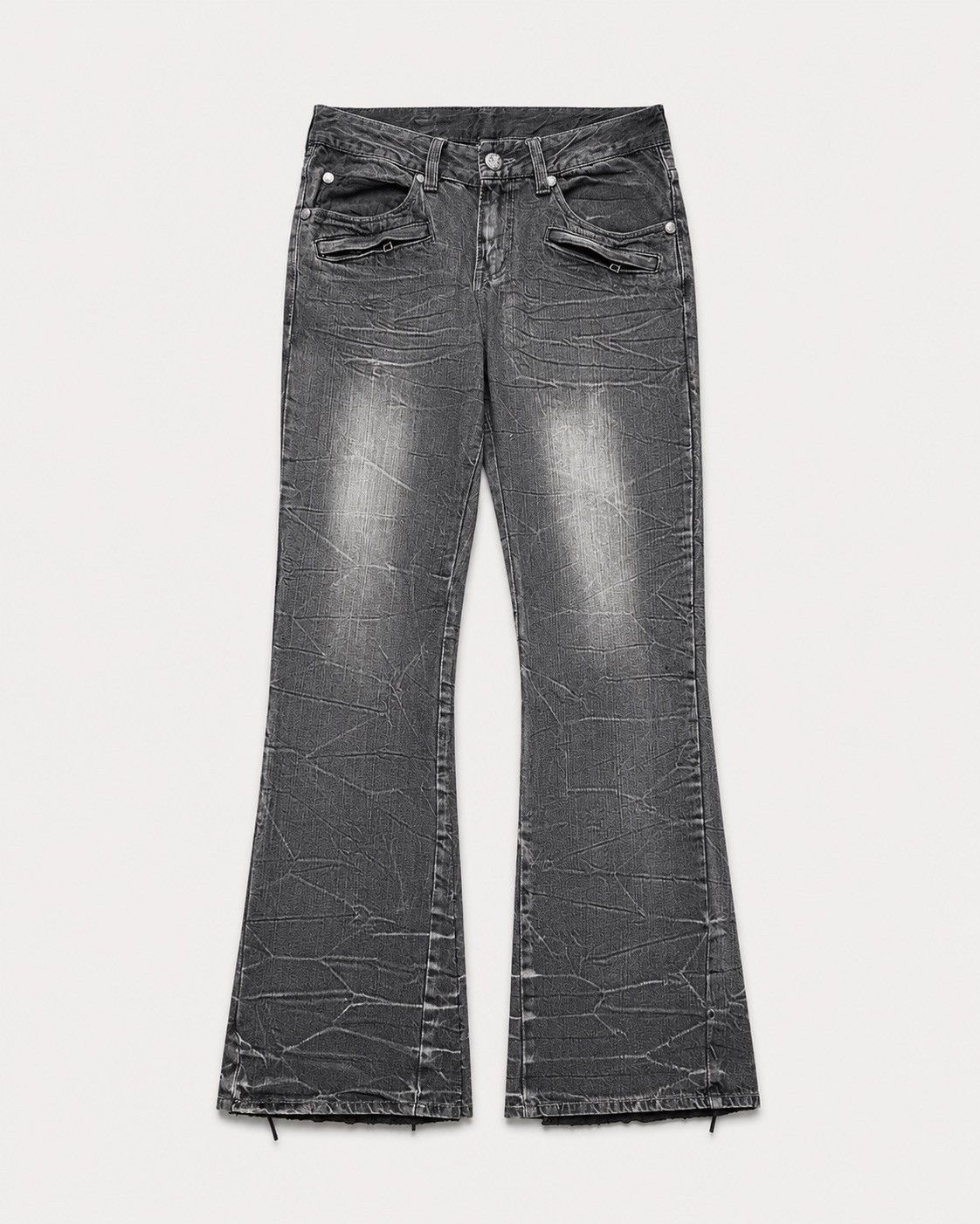 Japanese Brand Doublefocus l lace up flare jeans Size US 29 - 1 Thumbnail