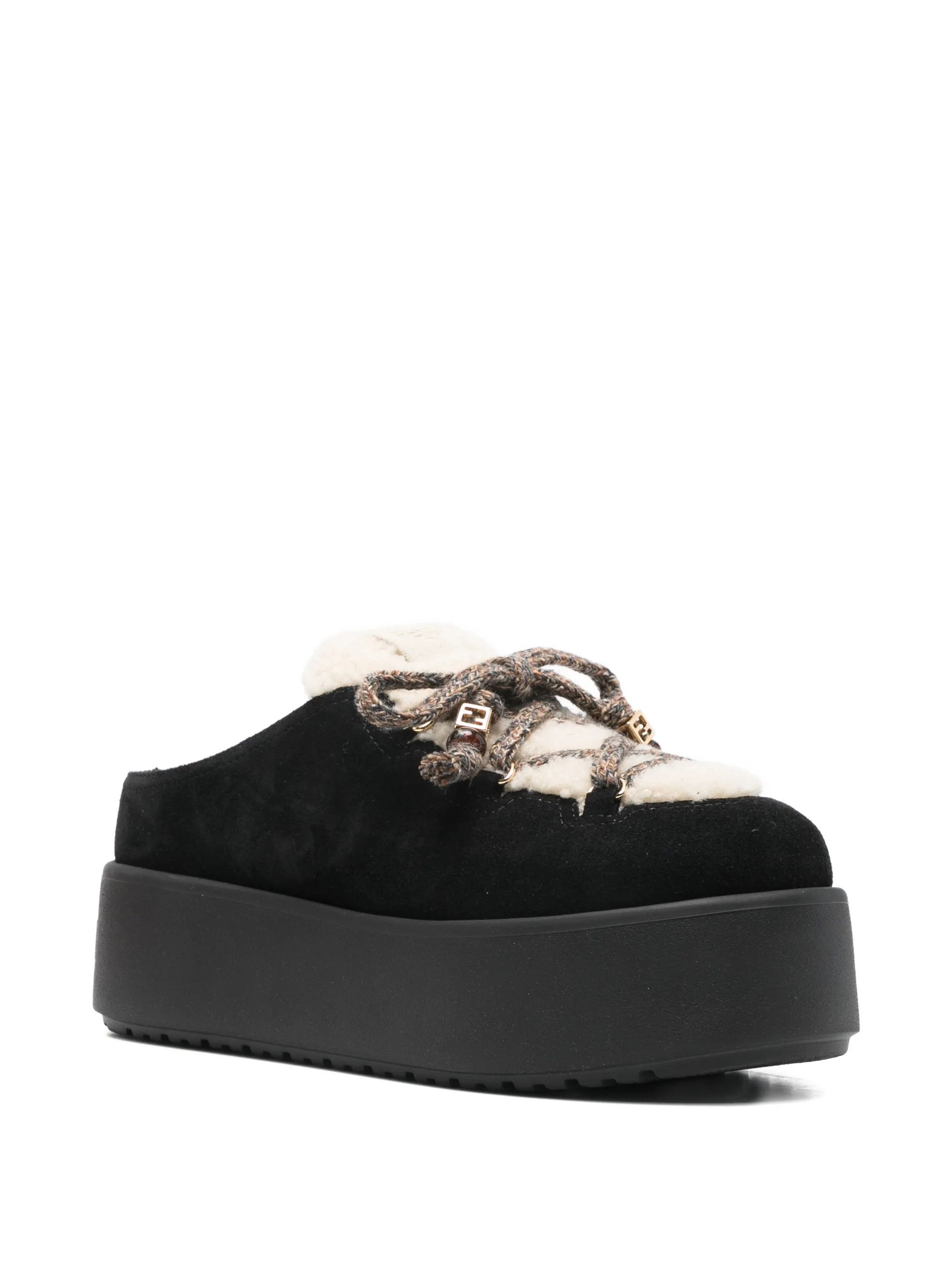 Fendi os11x0526 Après Chic Mules in Black/Beige Size US 7 / IT 37 - 2 Thumbnail