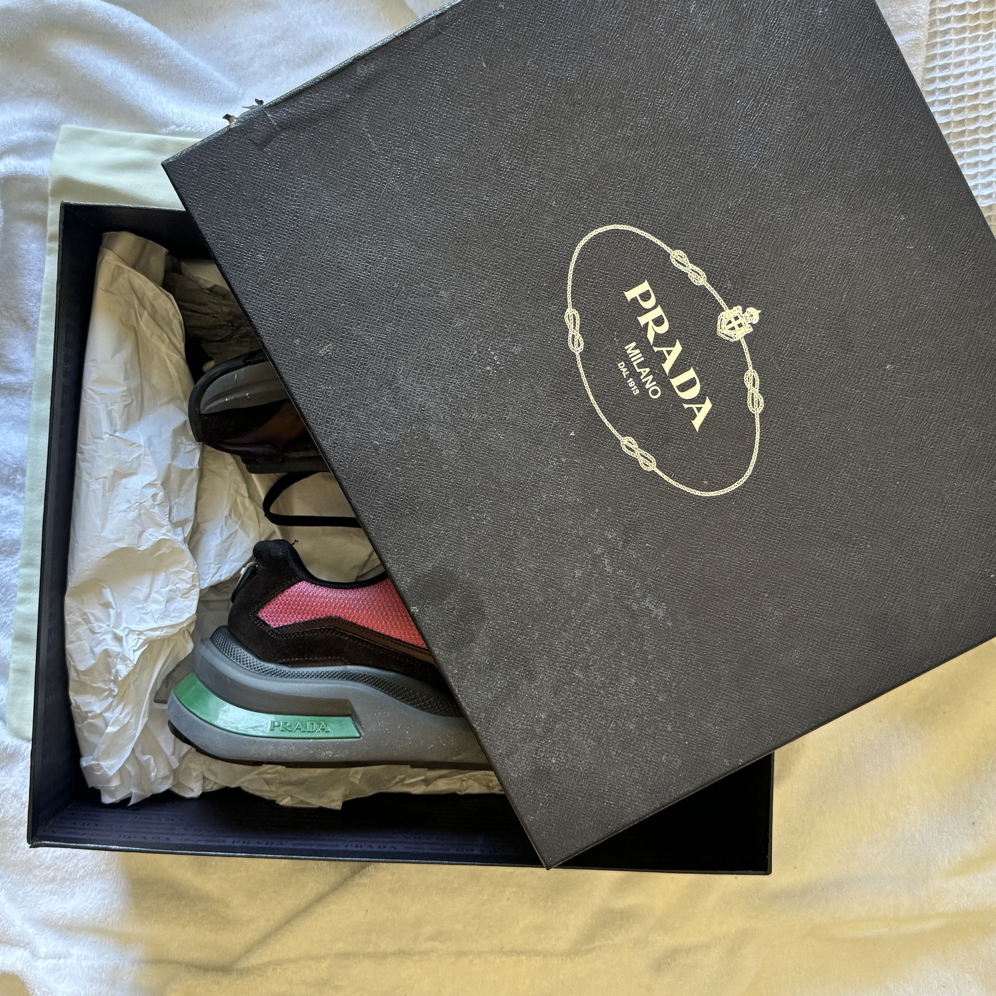 Prada PRADA Systeme Brushed Leather Sneakers very limited Size US 8 / EU 41 - 14 Thumbnail