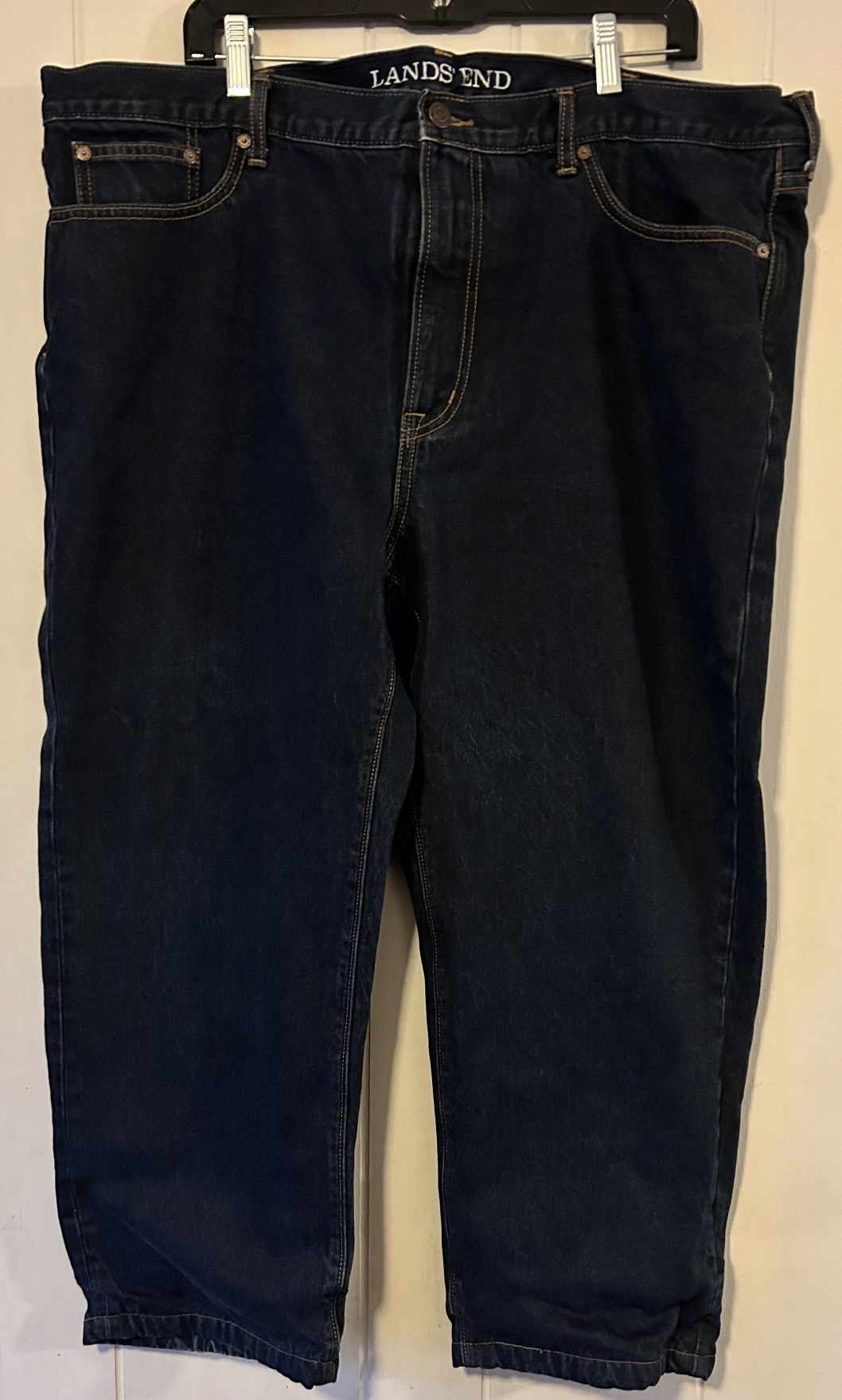 Lands' End Vintage Christmas Flannel lined 42x30 Size US 42 / EU 58 - 1 Thumbnail