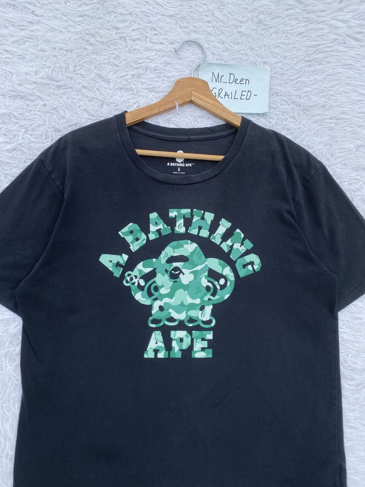 Bape Rare Vintage A Bathing Ape BAPE Camo College Logo Tshirt Size US L / EU 52-54 / 3 - 1 Thumbnail