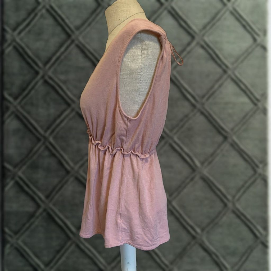 Pinko HIP Tank Top V-Neck Open-back Tie Stretchy Light Pink Sz Small Size S / US 4 / IT 40 - 1 Thumbnail