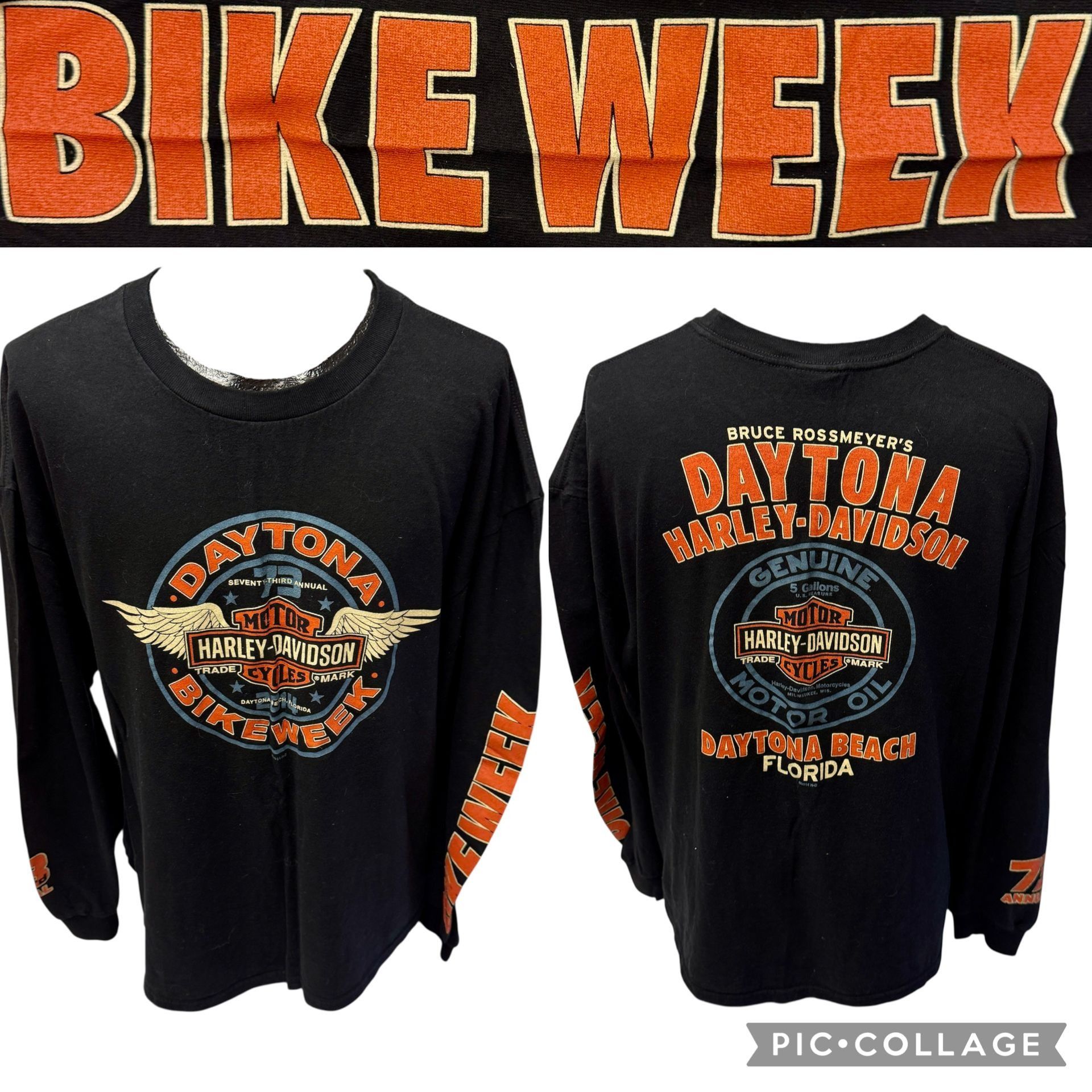 Harley Davidson Motorcycle 73rd Annual DAYTONA Beach BIKE Week H-D LS Shirt Size US XXL / EU 58 / 5 - 1 Thumbnail