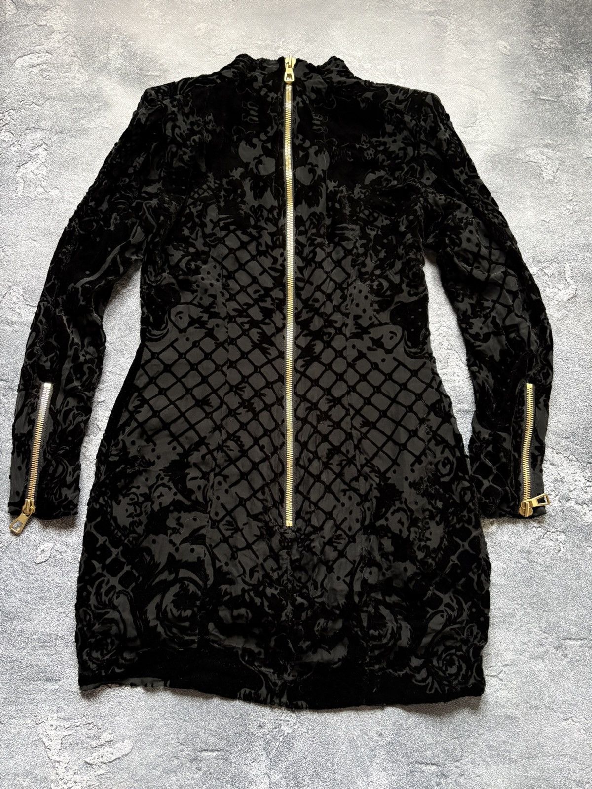 Balmain Balmain X H&M Velvet Zipper Luxury Black Dress Size S / US 4 / IT 40 - 2 Thumbnail