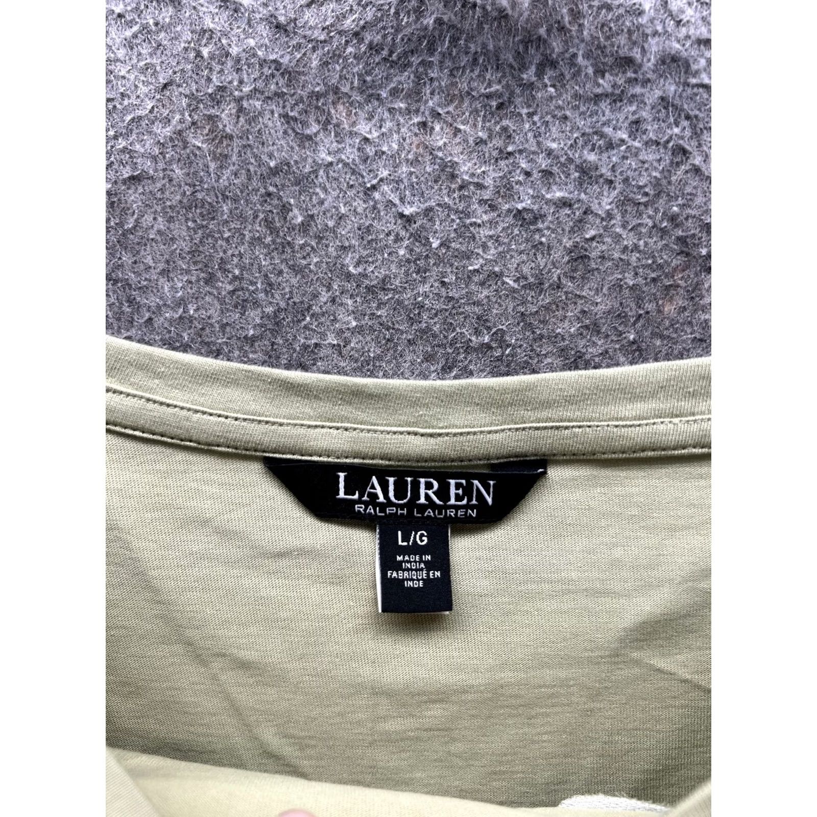 Ralph Lauren Lauren Ralph Lauren Shirt Womens Large Green Scoop Dolman Embroidered Jersey Size L / US 10 / IT 46 - 6 Thumbnail