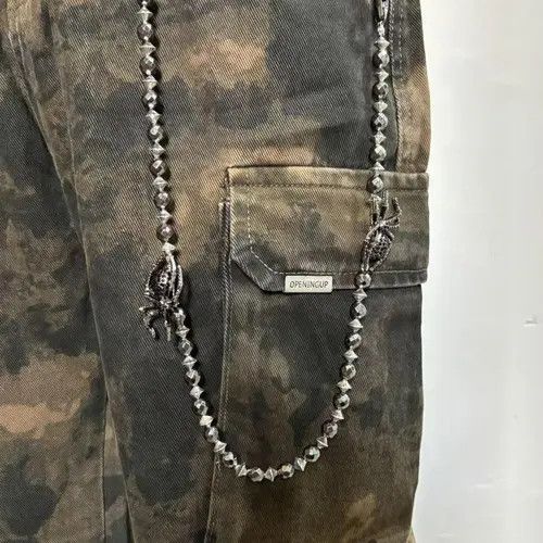 Jewelry Black Beaded Spider Chain Men's Accessory, Gothic Style Size ONE SIZE - 2 Thumbnail