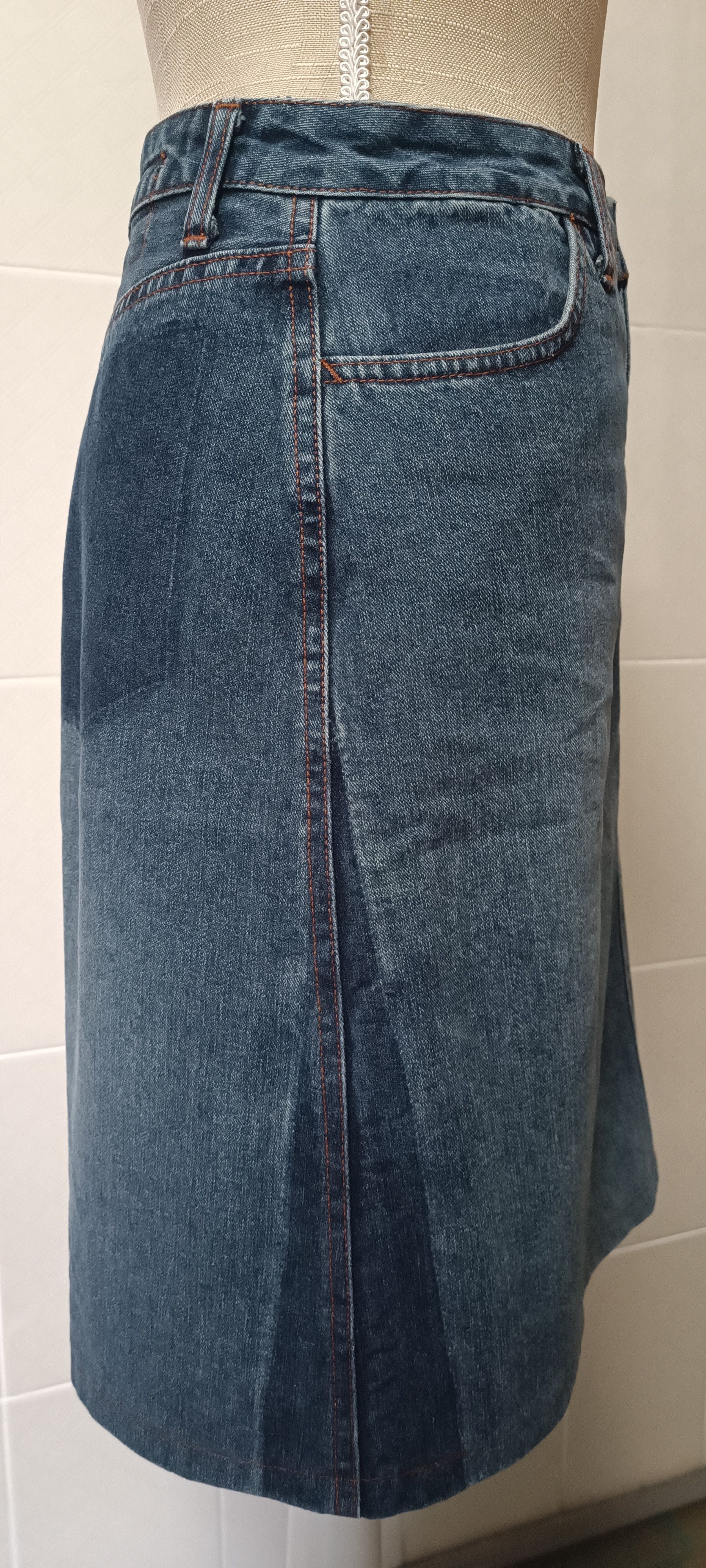 Jean Paul Gaultier Trapezoidal midi denim skirt Size 27" / US 4 / IT 40 - 9 Thumbnail