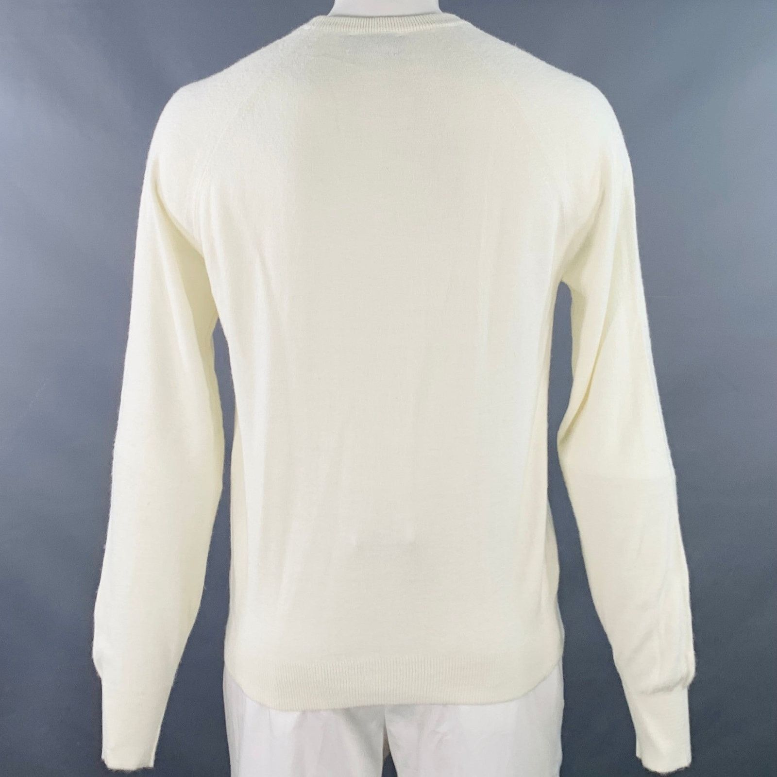 Other I.MAGNIN Size XL Cream Knit Acrylic V-Neck Pullover Size US XL / EU 56 / 4 - 3 Thumbnail