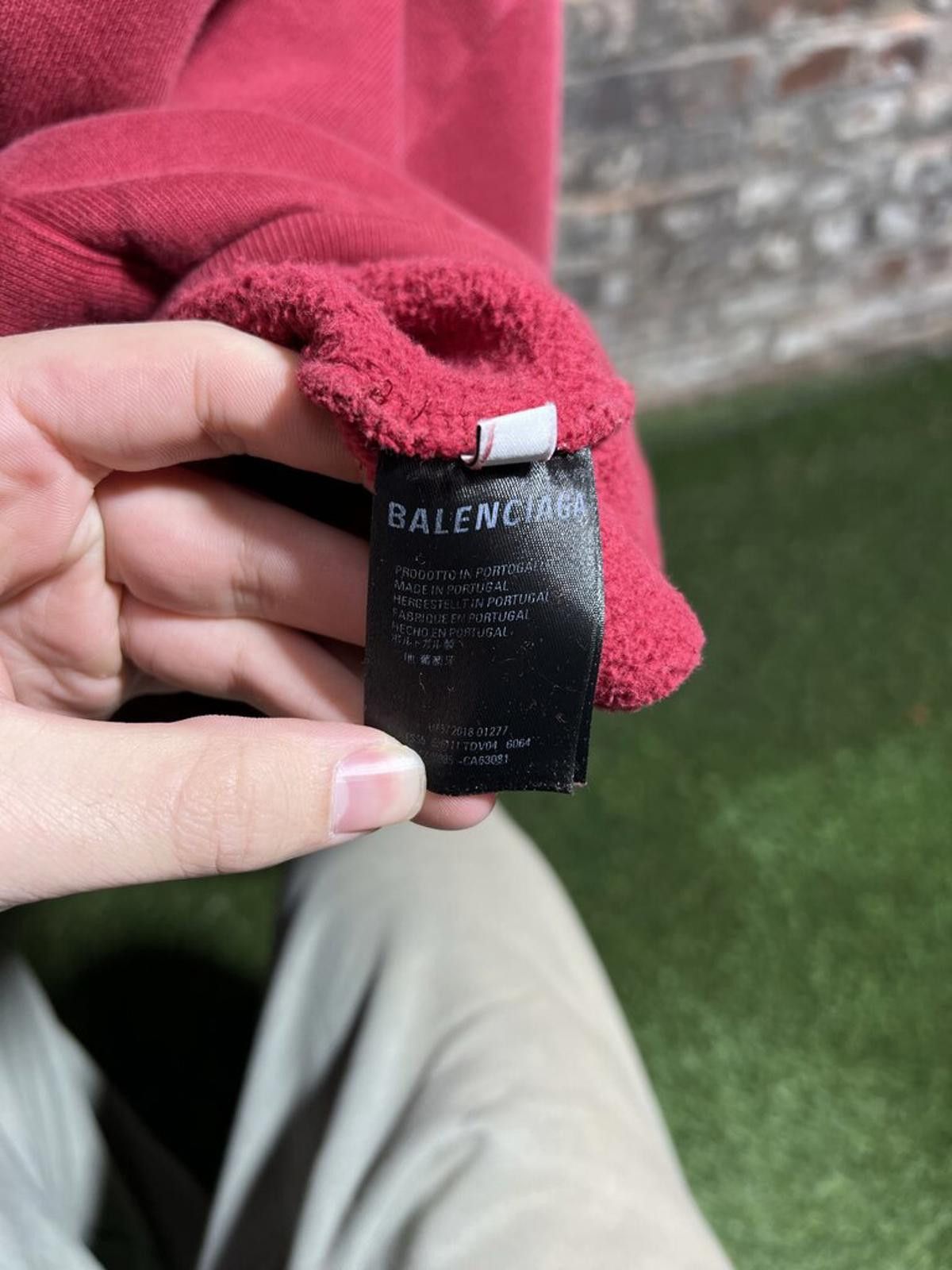 Balenciaga Balenciaga Burgundy Hoodie Sz. L Size ONE SIZE - 5 Thumbnail