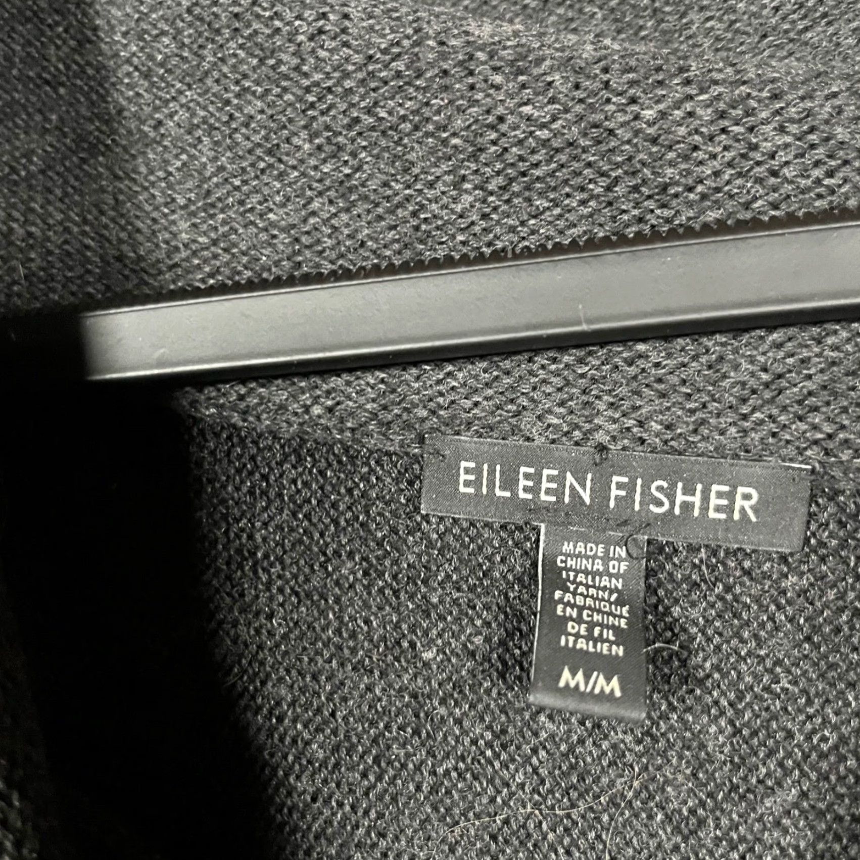 Eileen Fisher VINTAGE Eileen Fisher Cardigan Shirt Womens Medium Charcoal Grey Italian Yarn Knit Cowl Neck Oversized Pockets Size M / US 6-8 / IT 42-44 - 2 Thumbnail