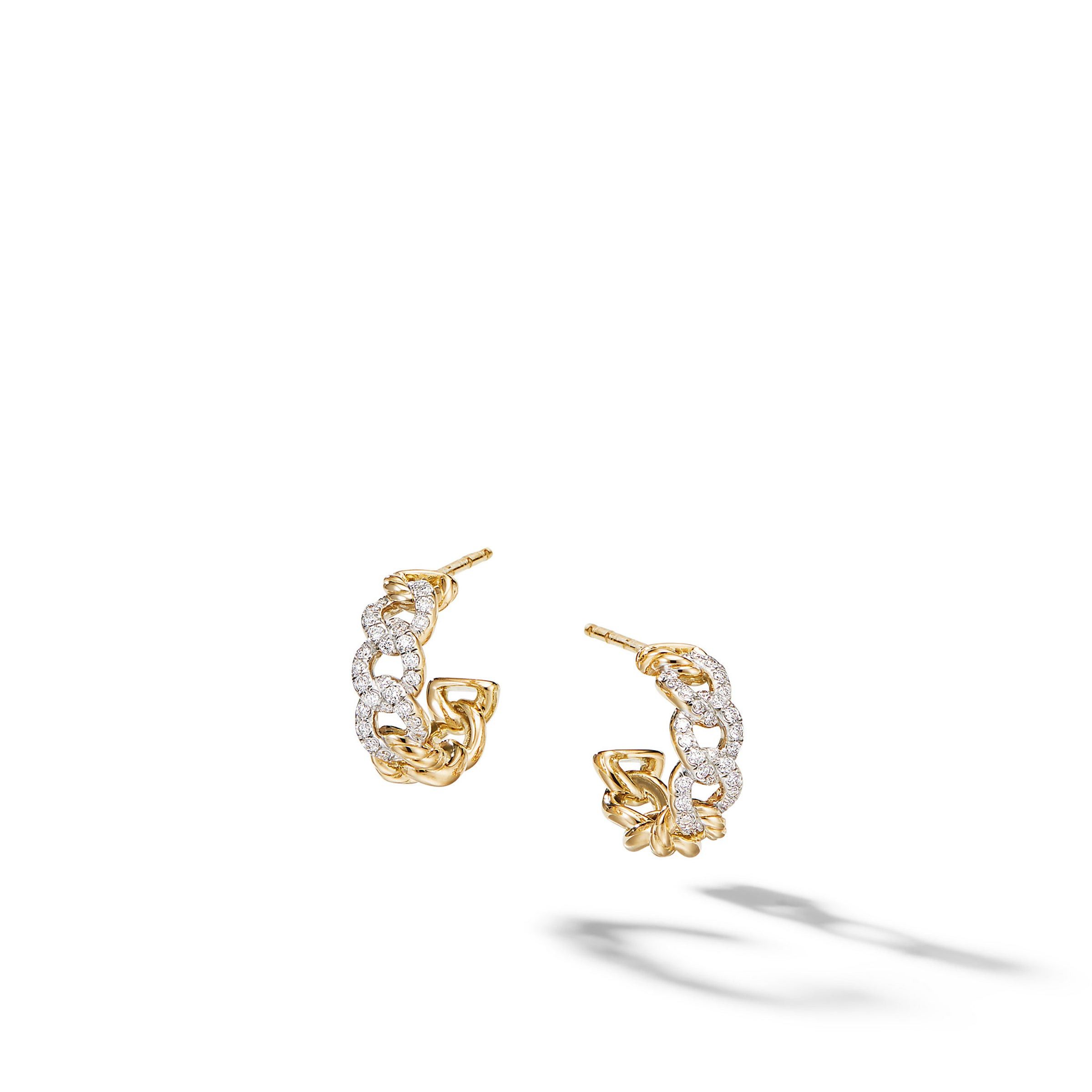 David Yurman o1w1db10325 Earrings in 18K Gold with Diamonds & 0.5in Size ONE SIZE - 1 Thumbnail