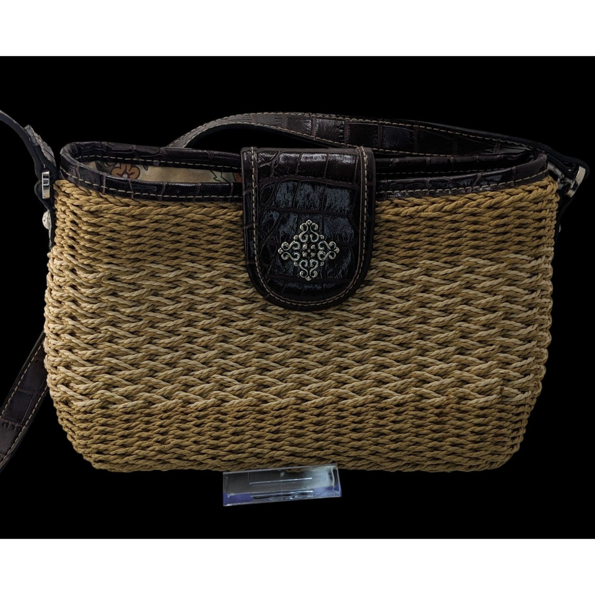 Other Hippie Bohemian Woven Crossbody Bag With Croc-Embossed Vinyl Size ONE SIZE - 1 Thumbnail