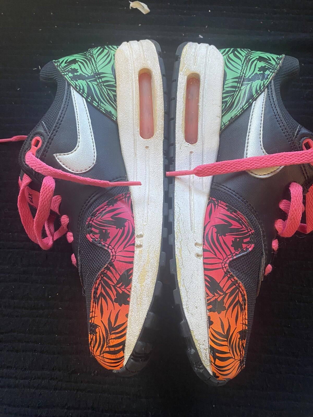 Nike Kids Nike Air Max 90 s 6.5y 705479-001 Black Pink Orange Size US 6.5 / EU 39-40 - 5 Thumbnail